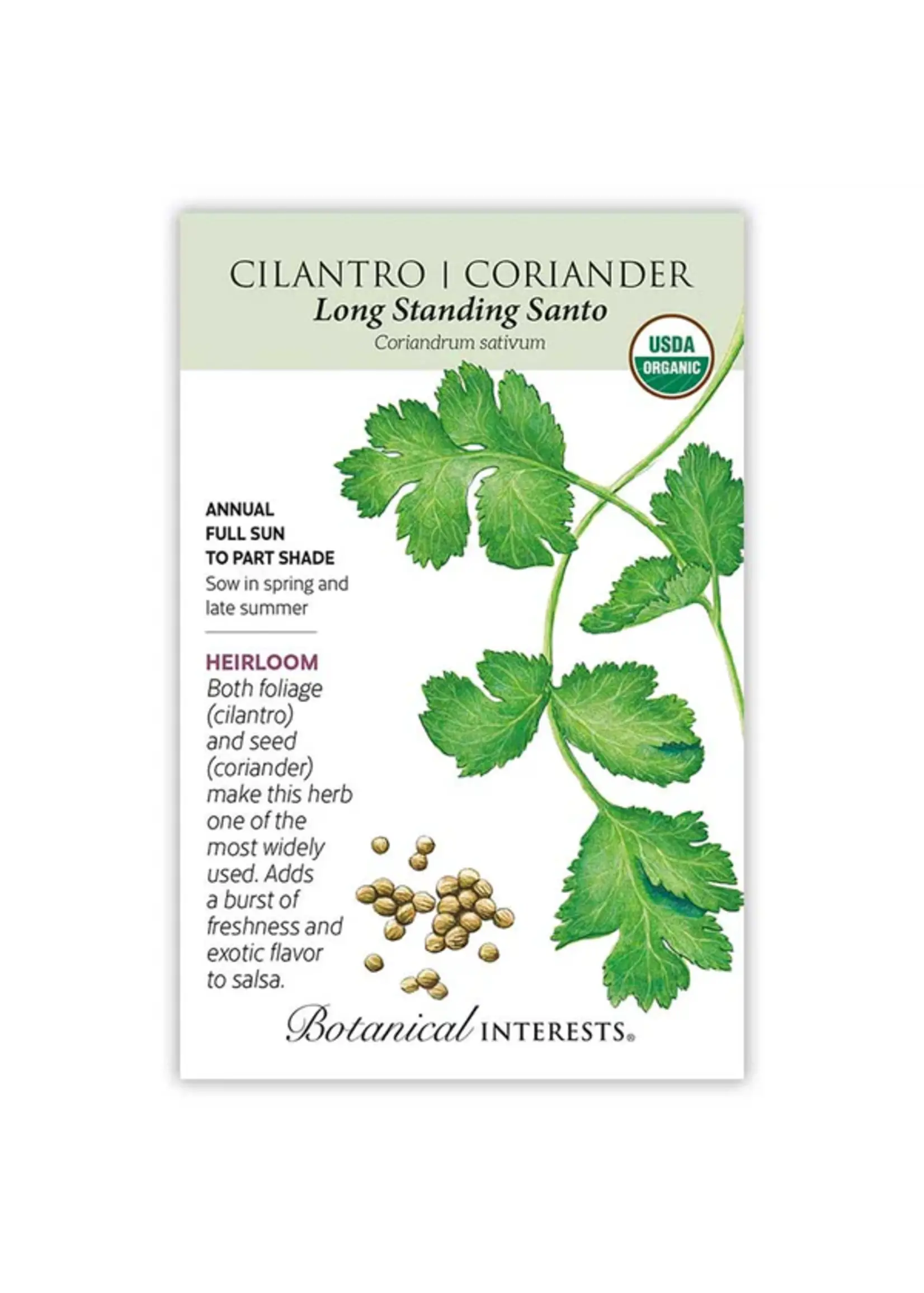 Botanical Interests Cilantro / Coriander Santo Organic 3g