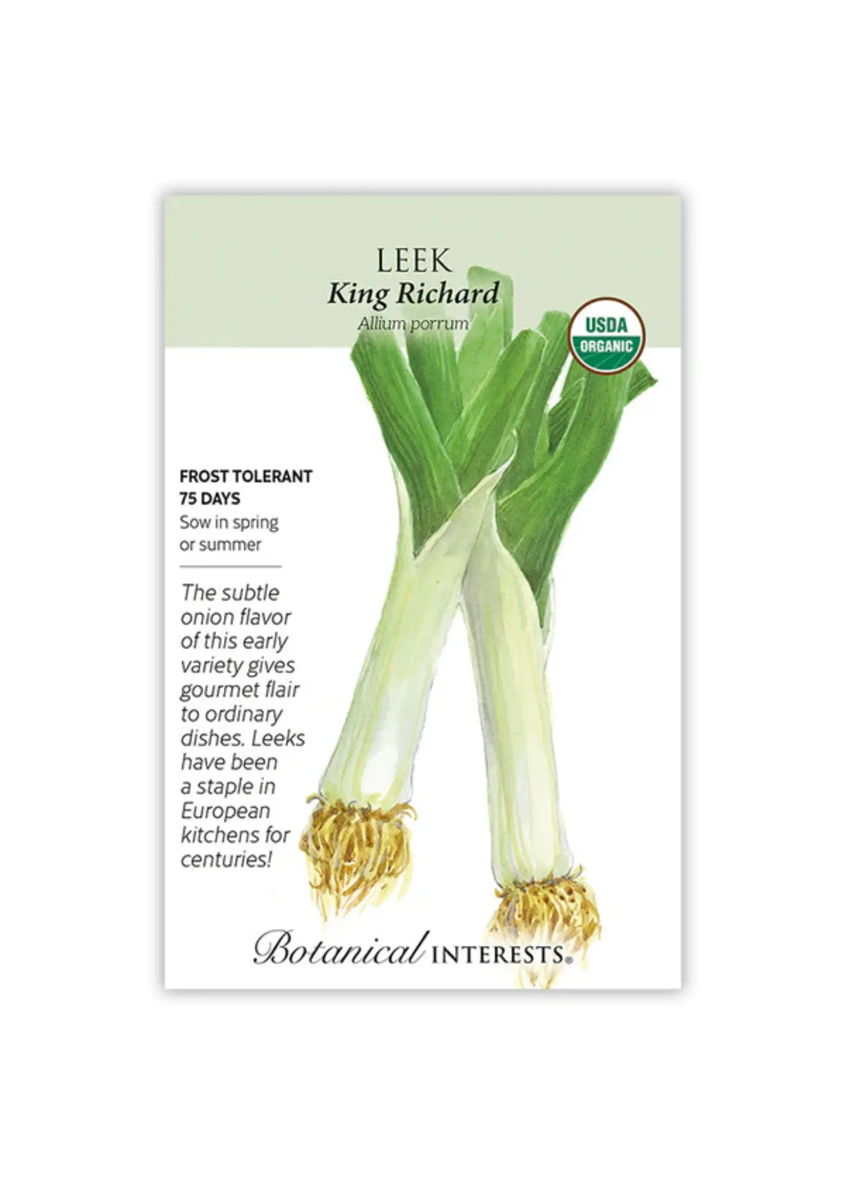 Botanical Interests Leek King Richard Organic