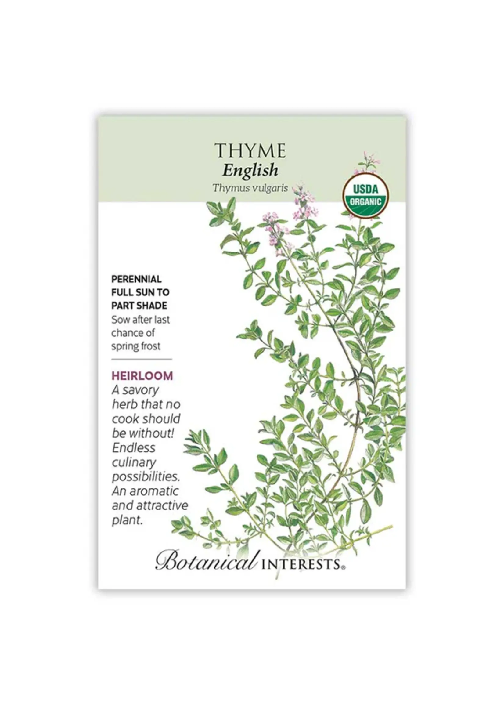 Botanical Interests Thyme English Organic