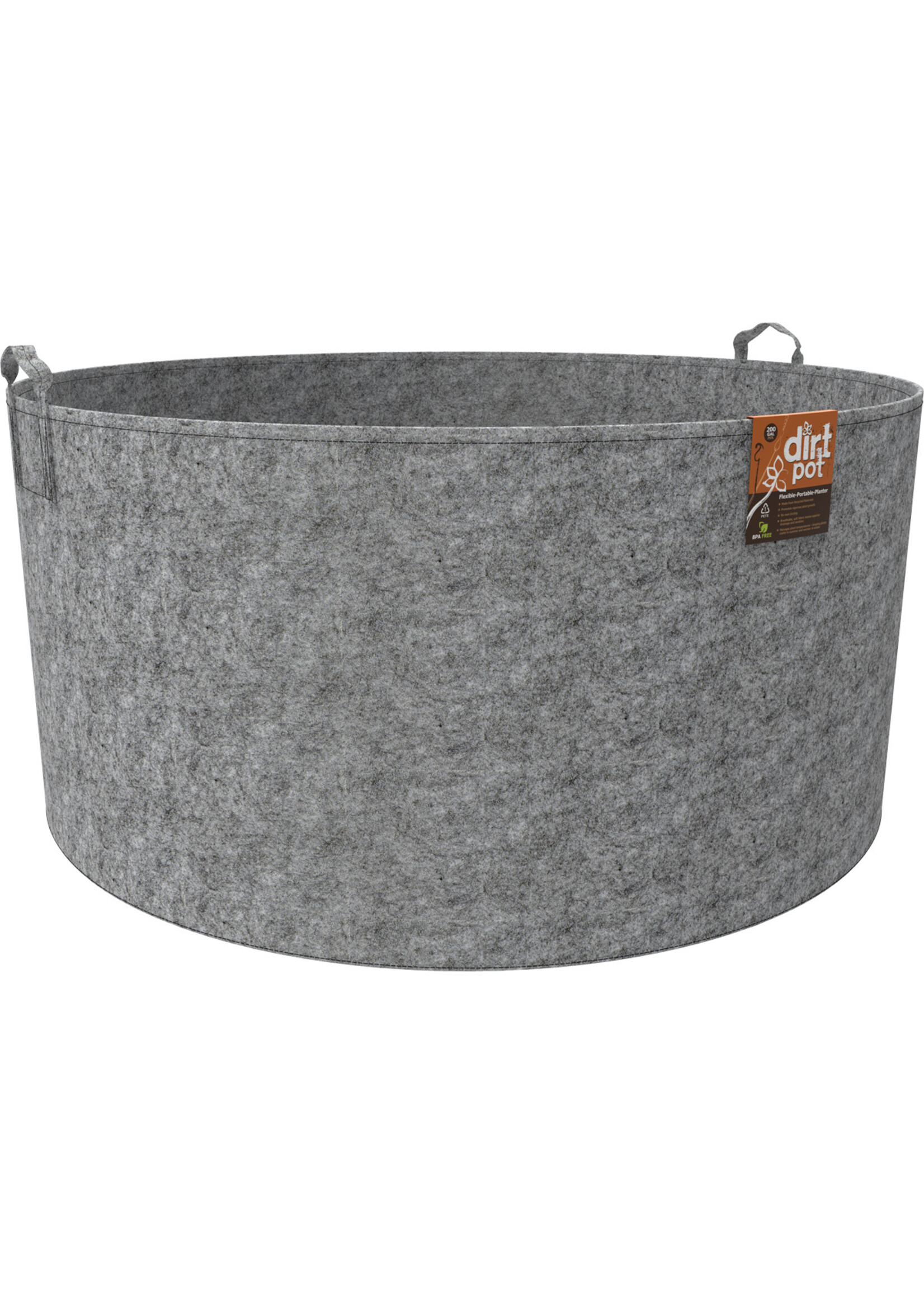 Dirt Pot Dirt Pot Flexible Portable Planter, Grey, 200 gal, with handles