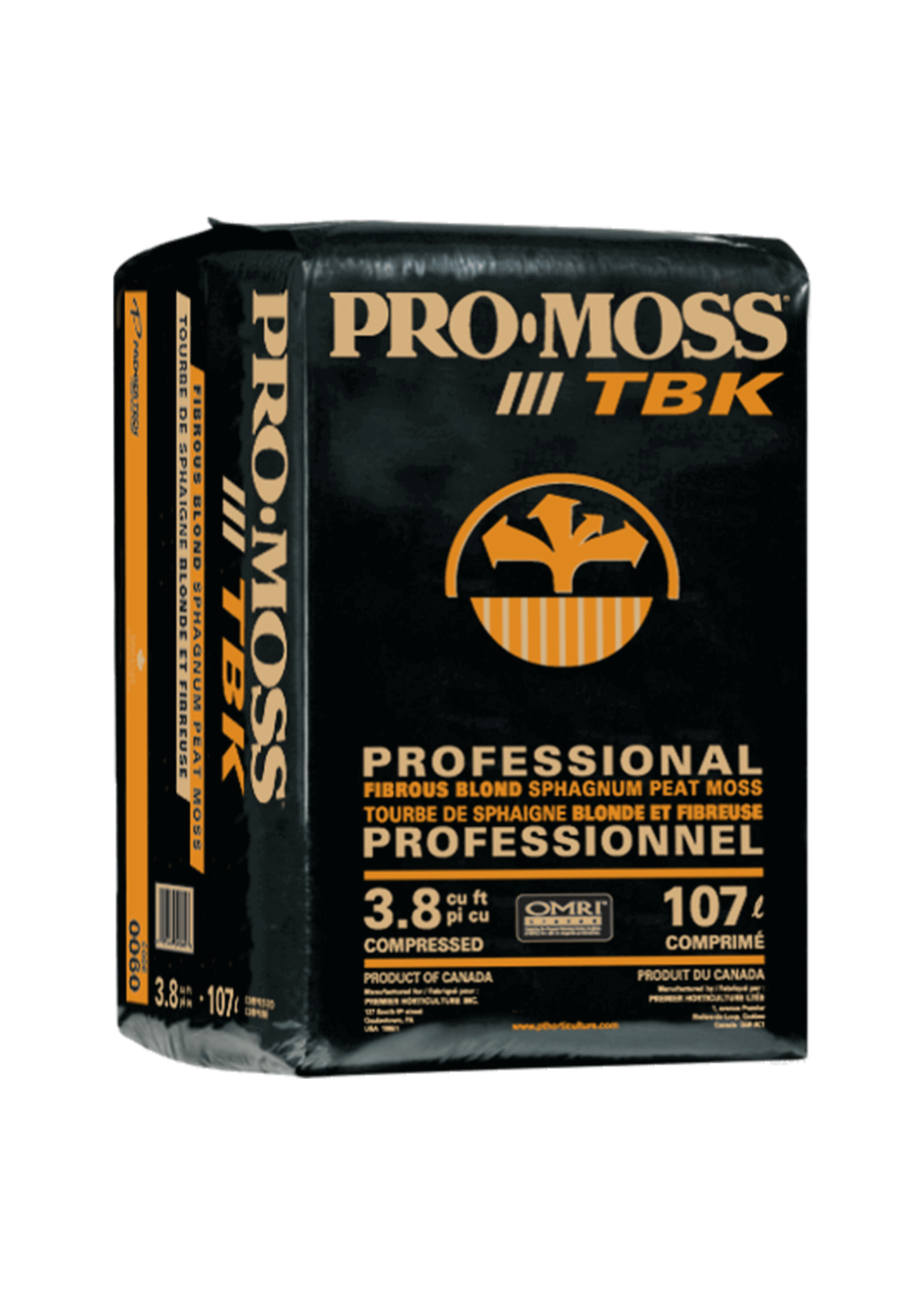 Pro-Mix Pro-Moss TBK Premium Fibrous Blond Sphagnum Peat Moss 3.8CF