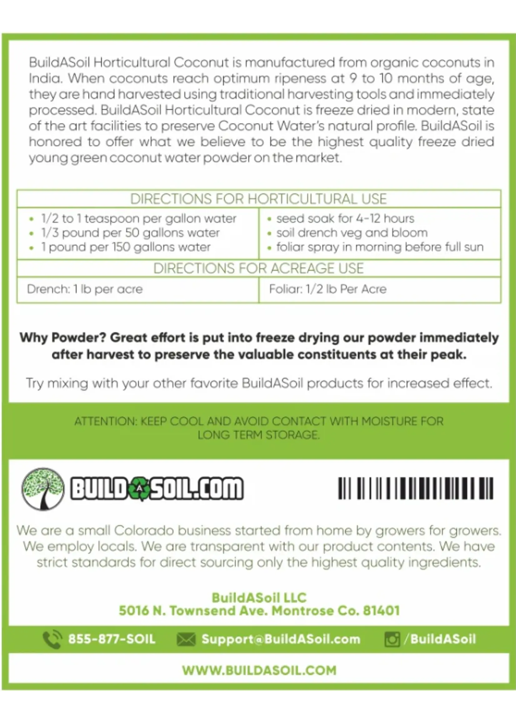 Build-A-Soil Build-A-Soil Coconut Water Powder - Raw Freeze Dried Organic