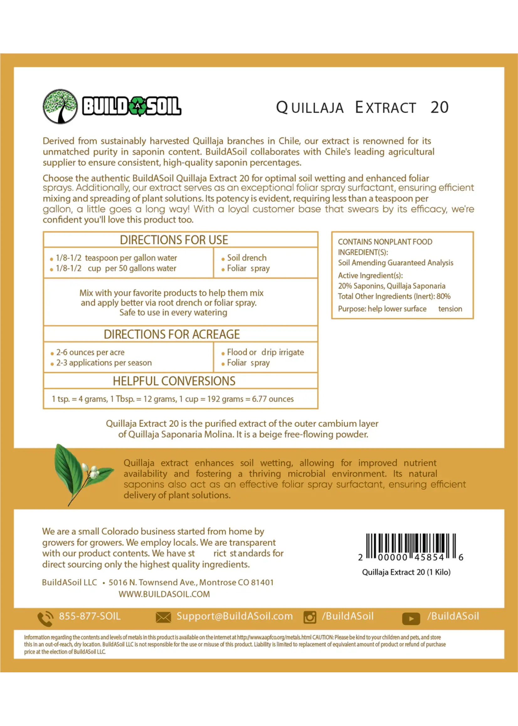 Build-A-Soil Build-A-Soil Quillaja Saponaria Extract Powder 20