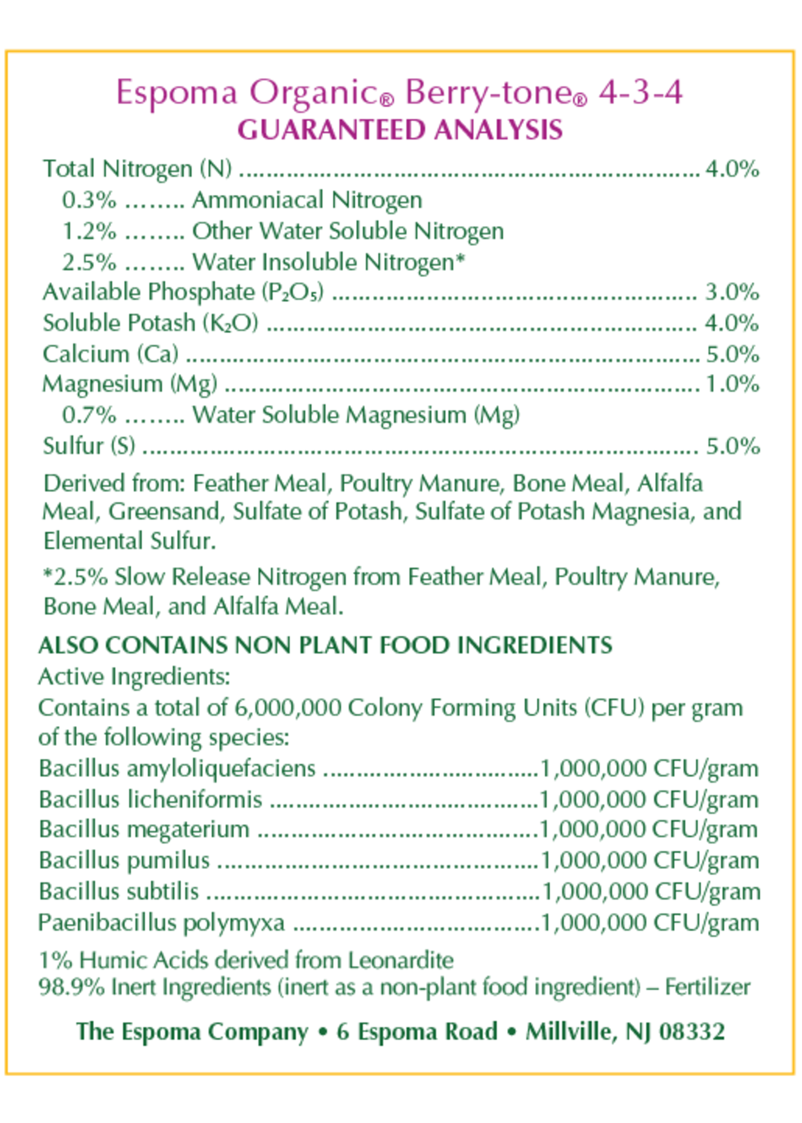 Espoma Espoma Berry-Tone Fruit & Berry Food