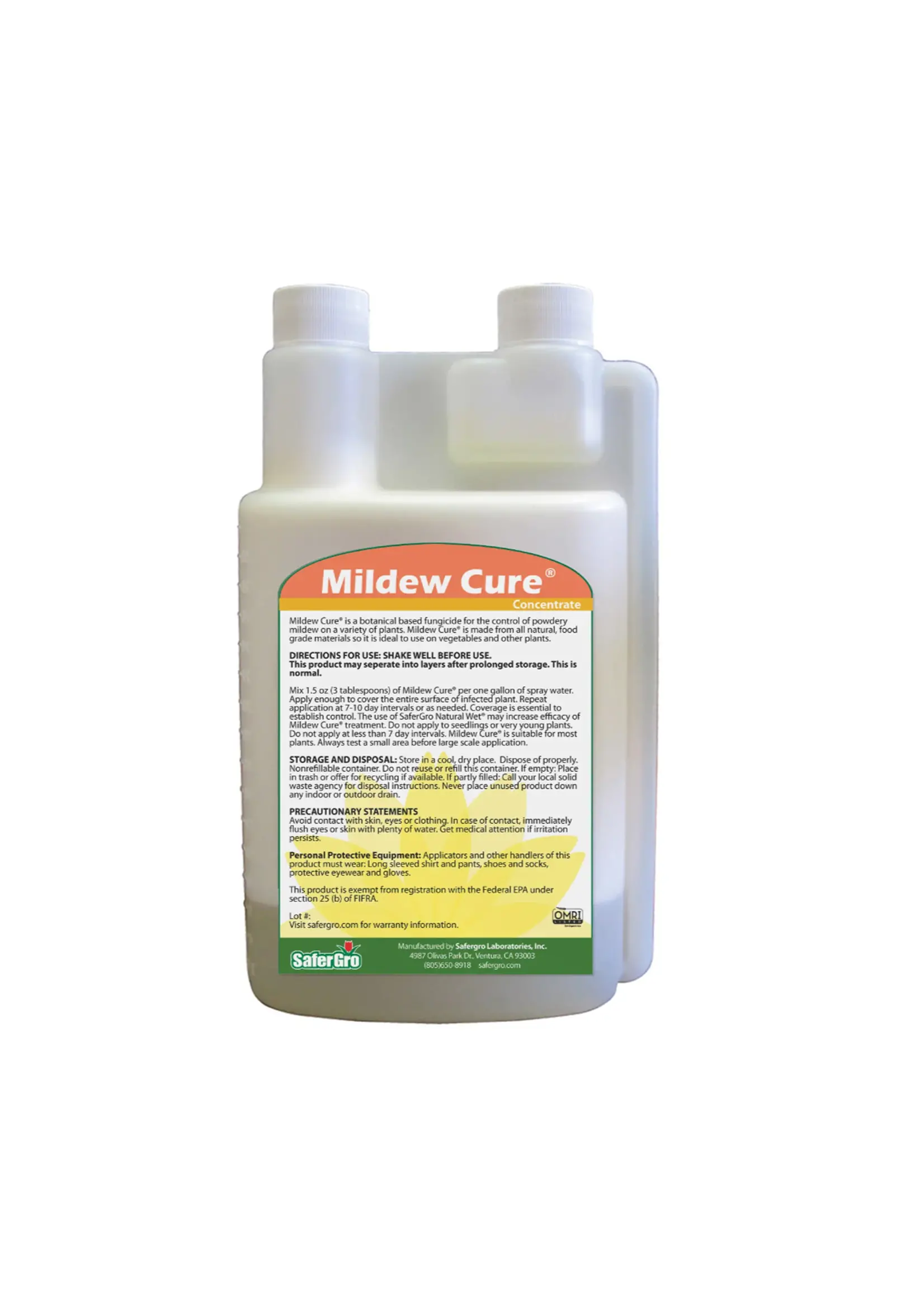 SAFERGRO LABORATORIES, INC. SAFERGRO MILDEW CURE, PT