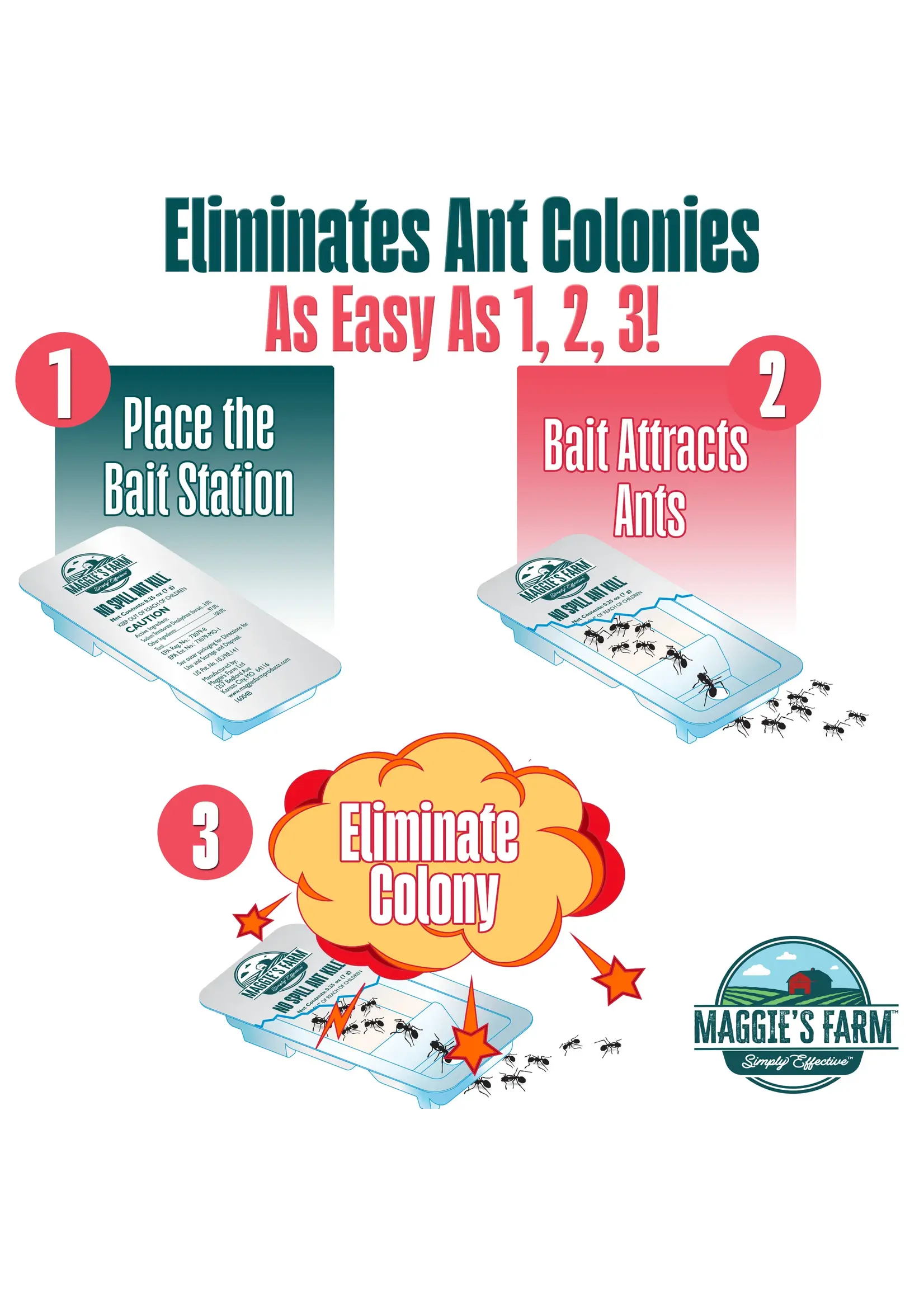 Maggies Farm Maggie's Farm Simply Effective No Spill Ant Kill Bait Station 6 Pack