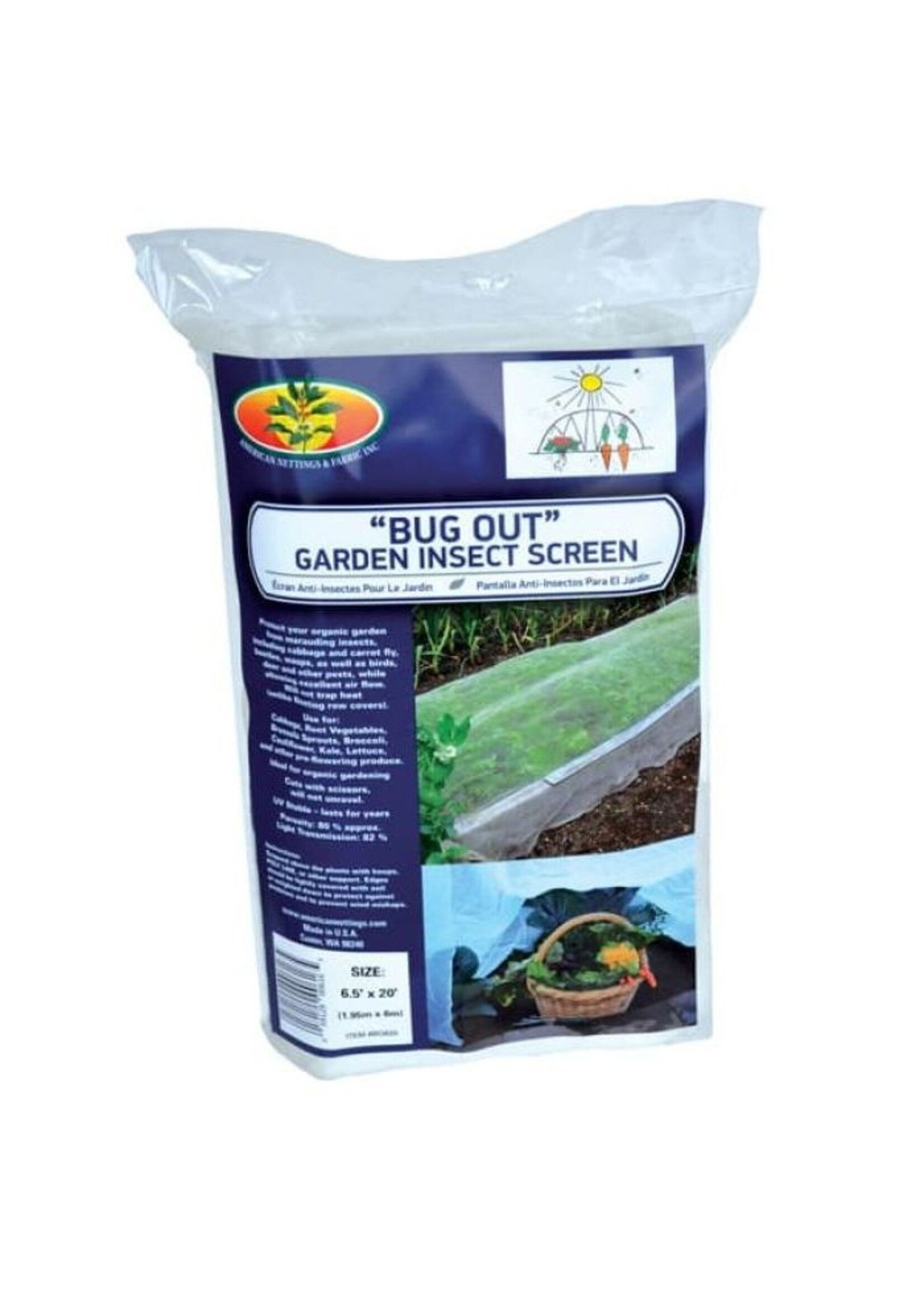 American Nettings & Fabric Inc BugOut Insect Garden Screen 6.5ft x 20ft