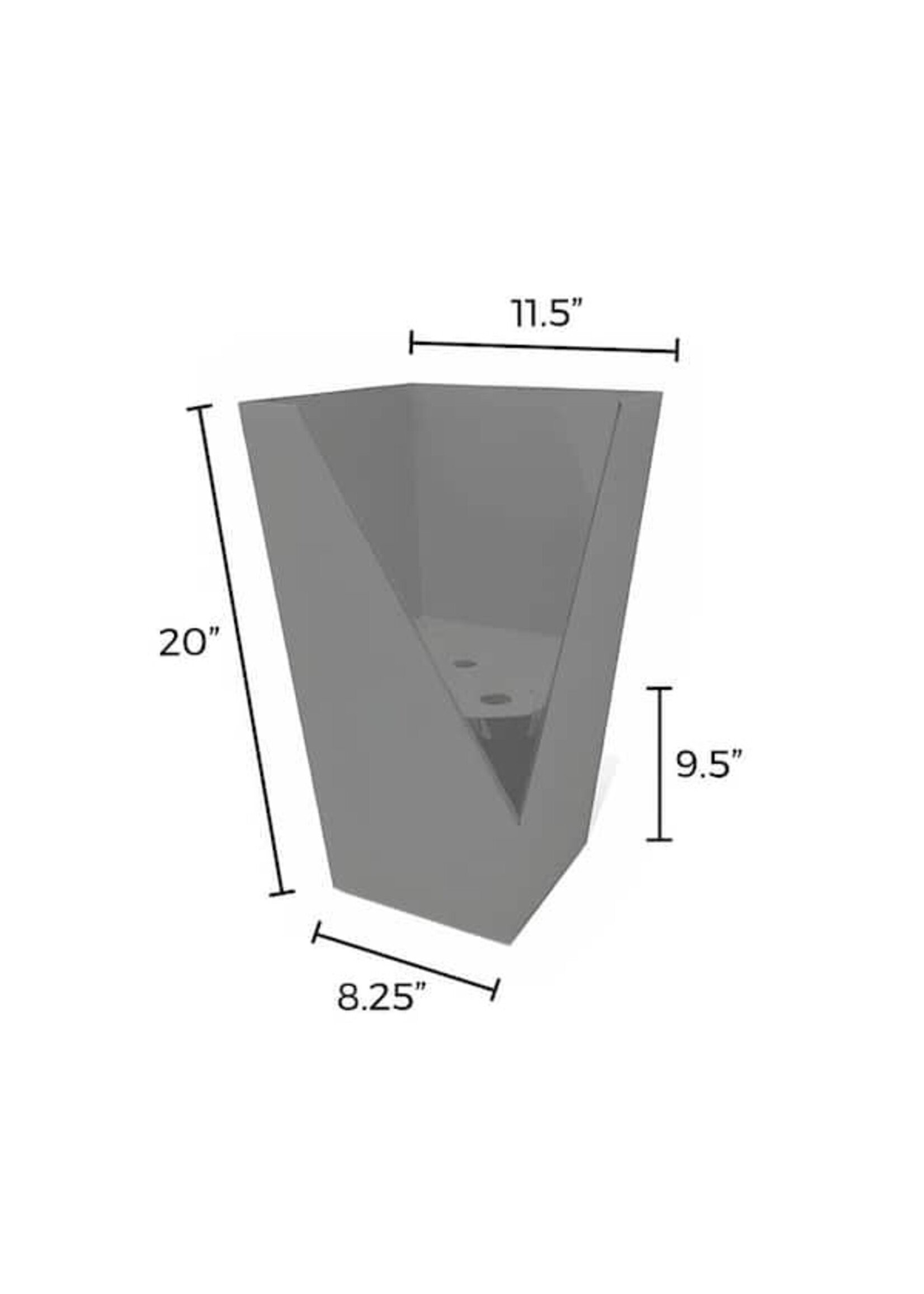 Bloem Bloem Finley Planter 20 Inch Tall Square Resin - Heather Grey