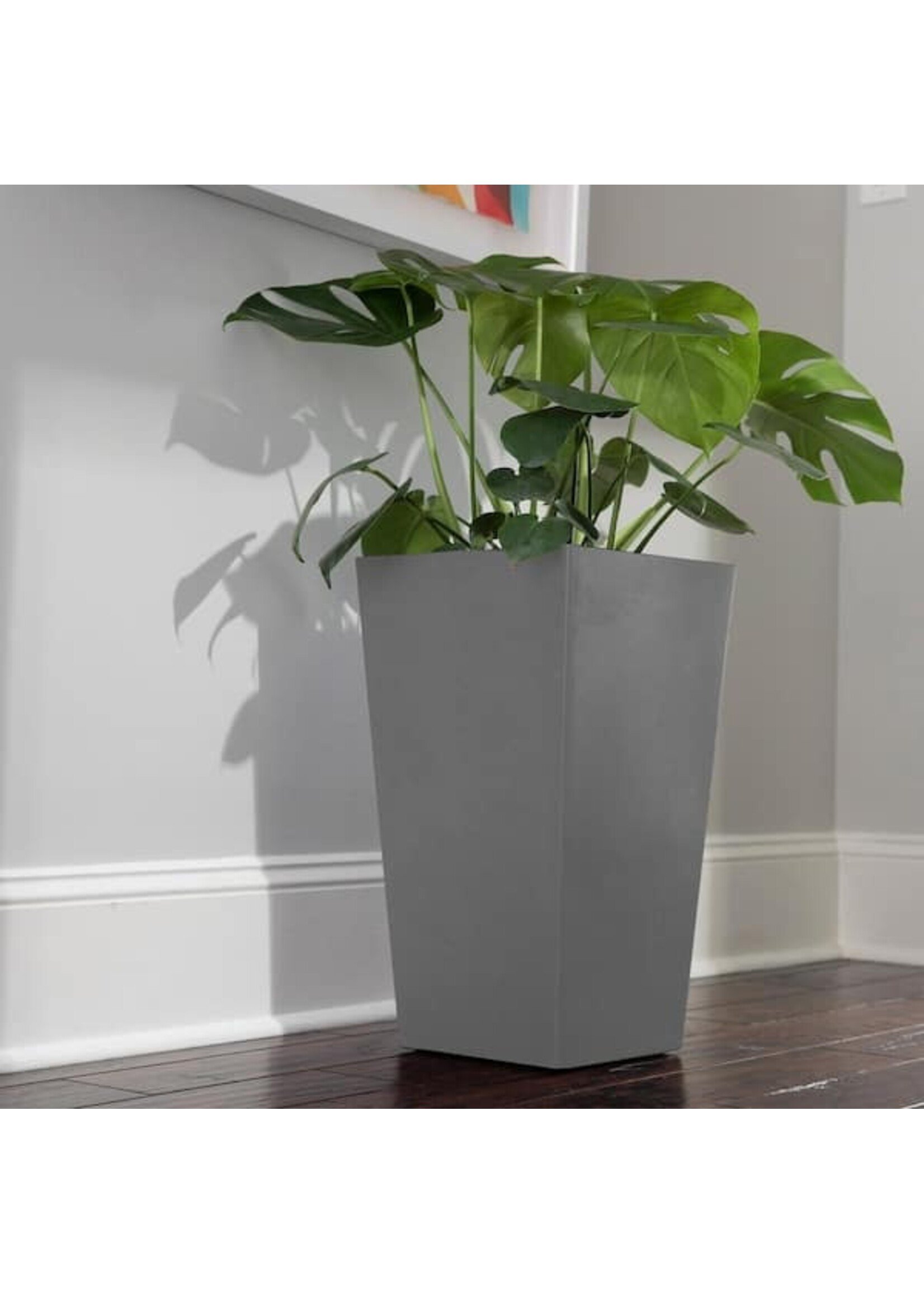 Bloem Bloem Finley Planter 20 Inch Tall Square Resin - Heather Grey