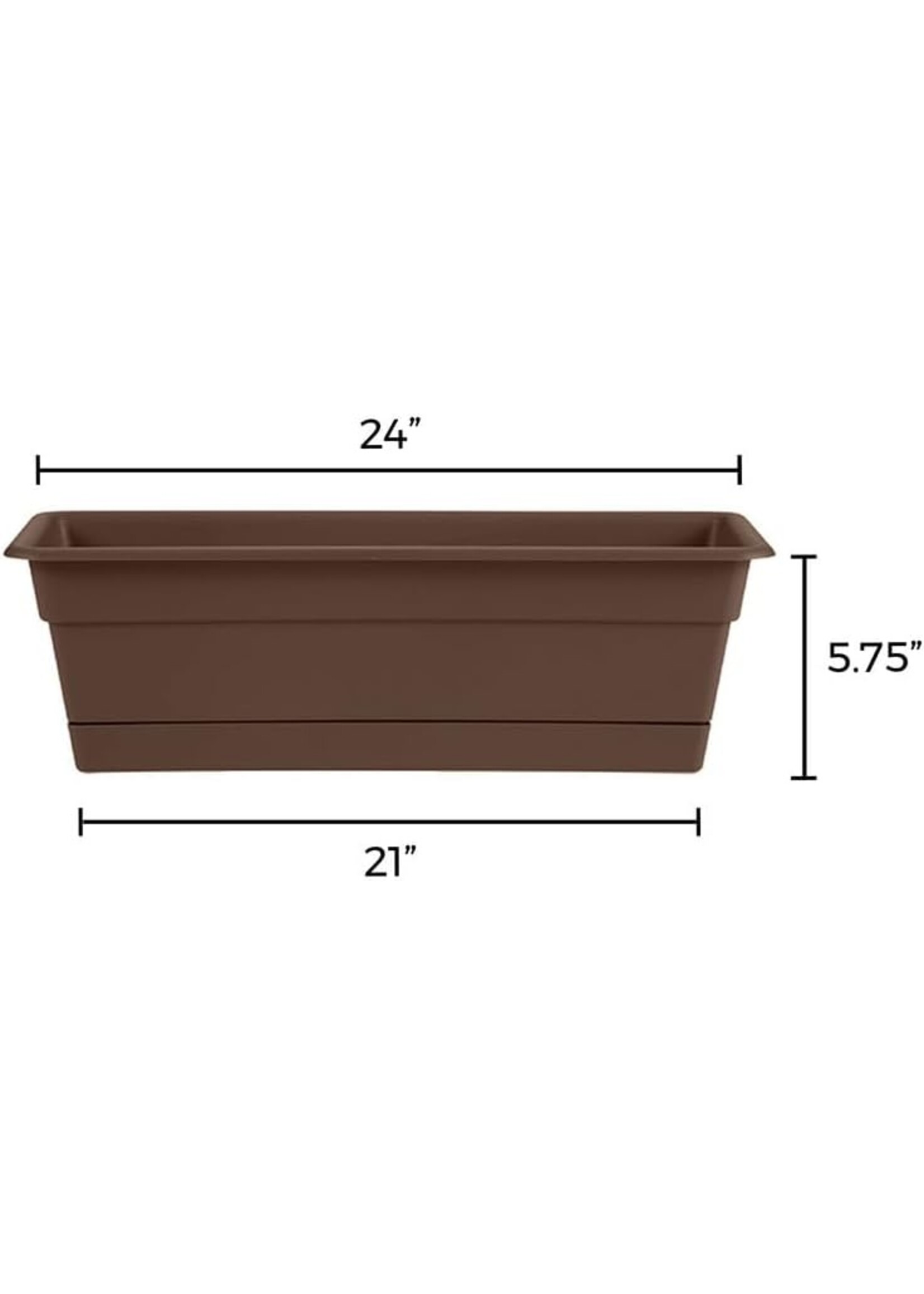 Bloem Bloem 24 Inch Durra Cotta Window Box Chocolate