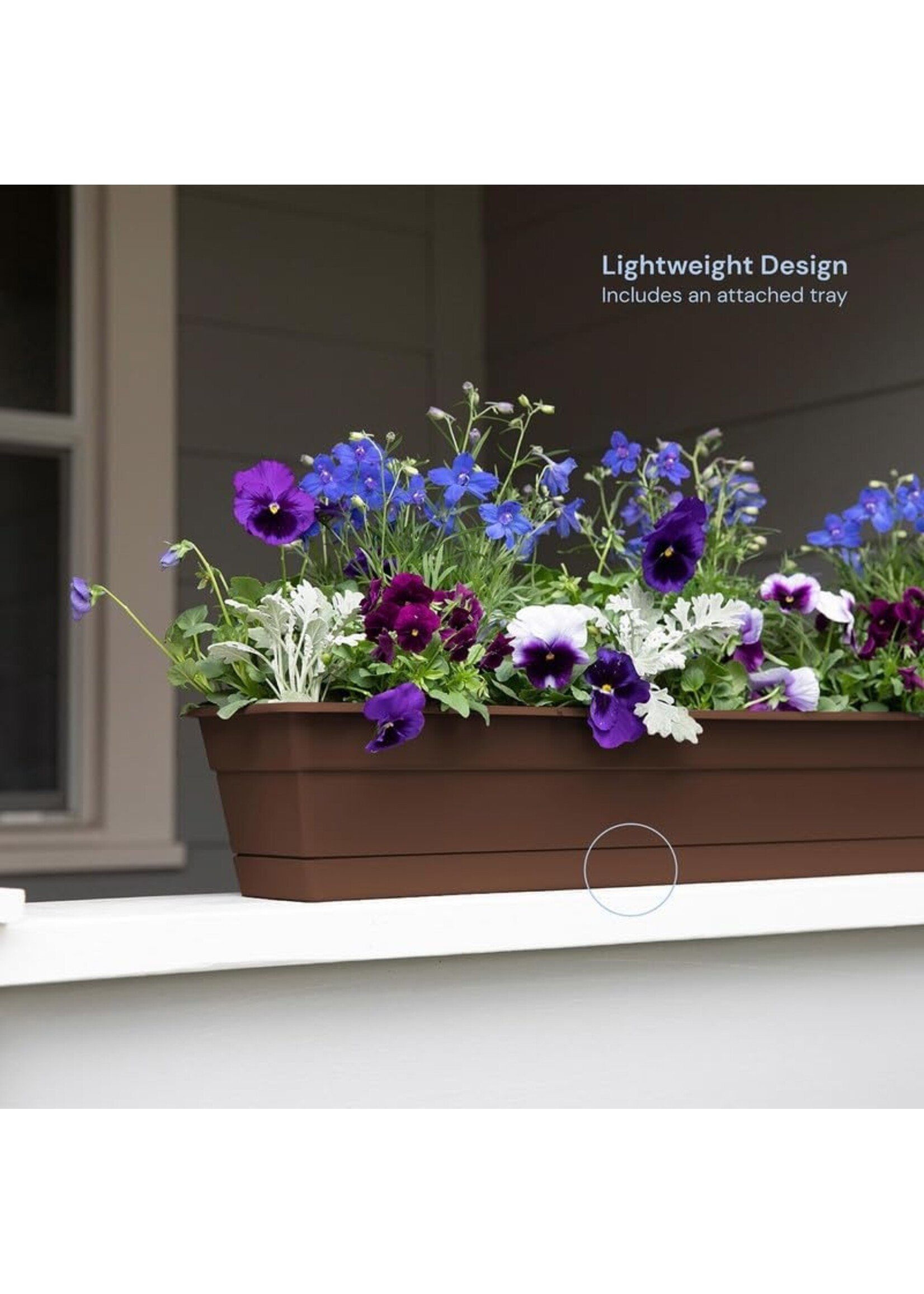 Bloem Bloem 24 Inch Durra Cotta Window Box Chocolate