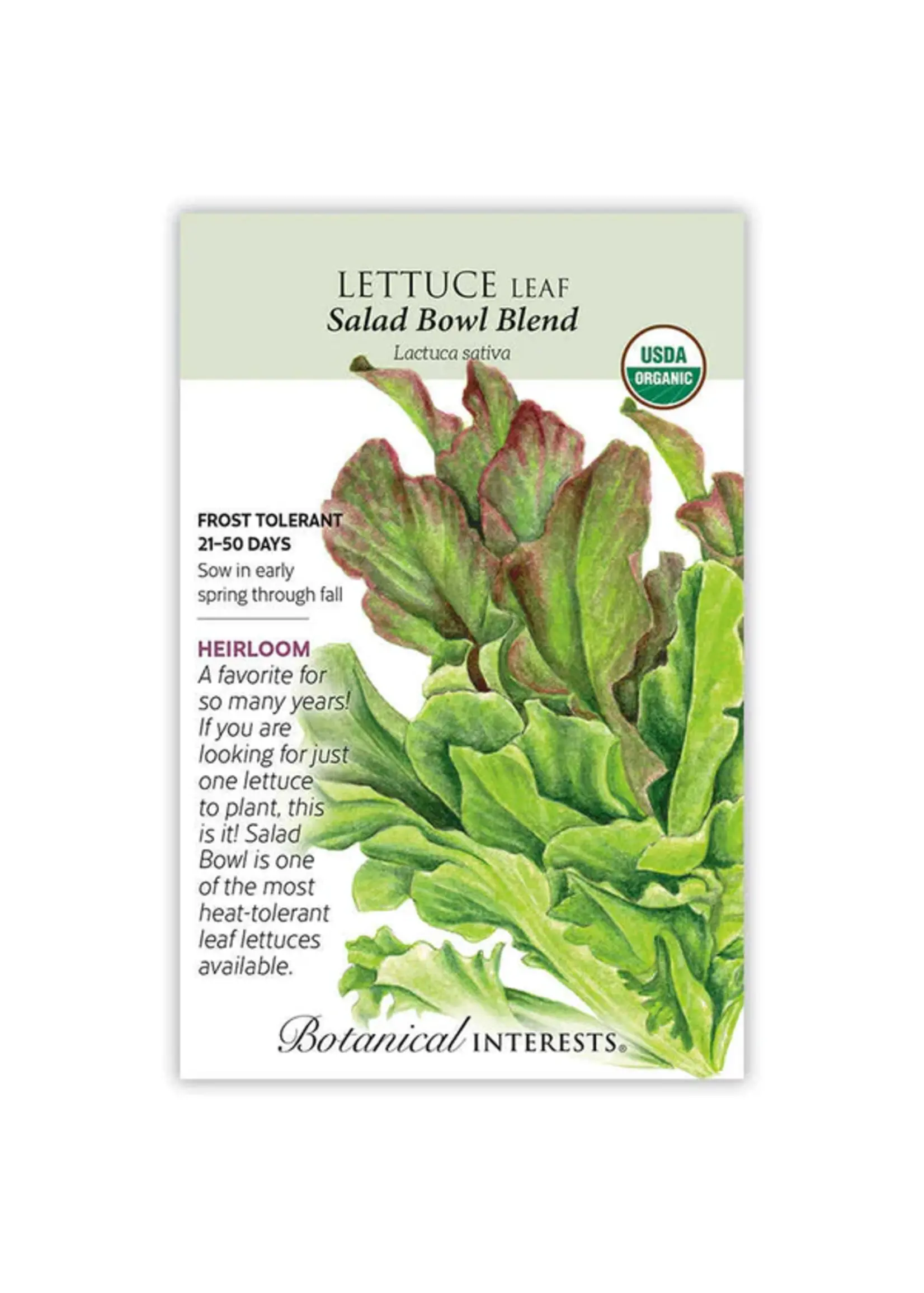 Botanical Interests Lettuce Leaf Salad Bowl Blend Organic