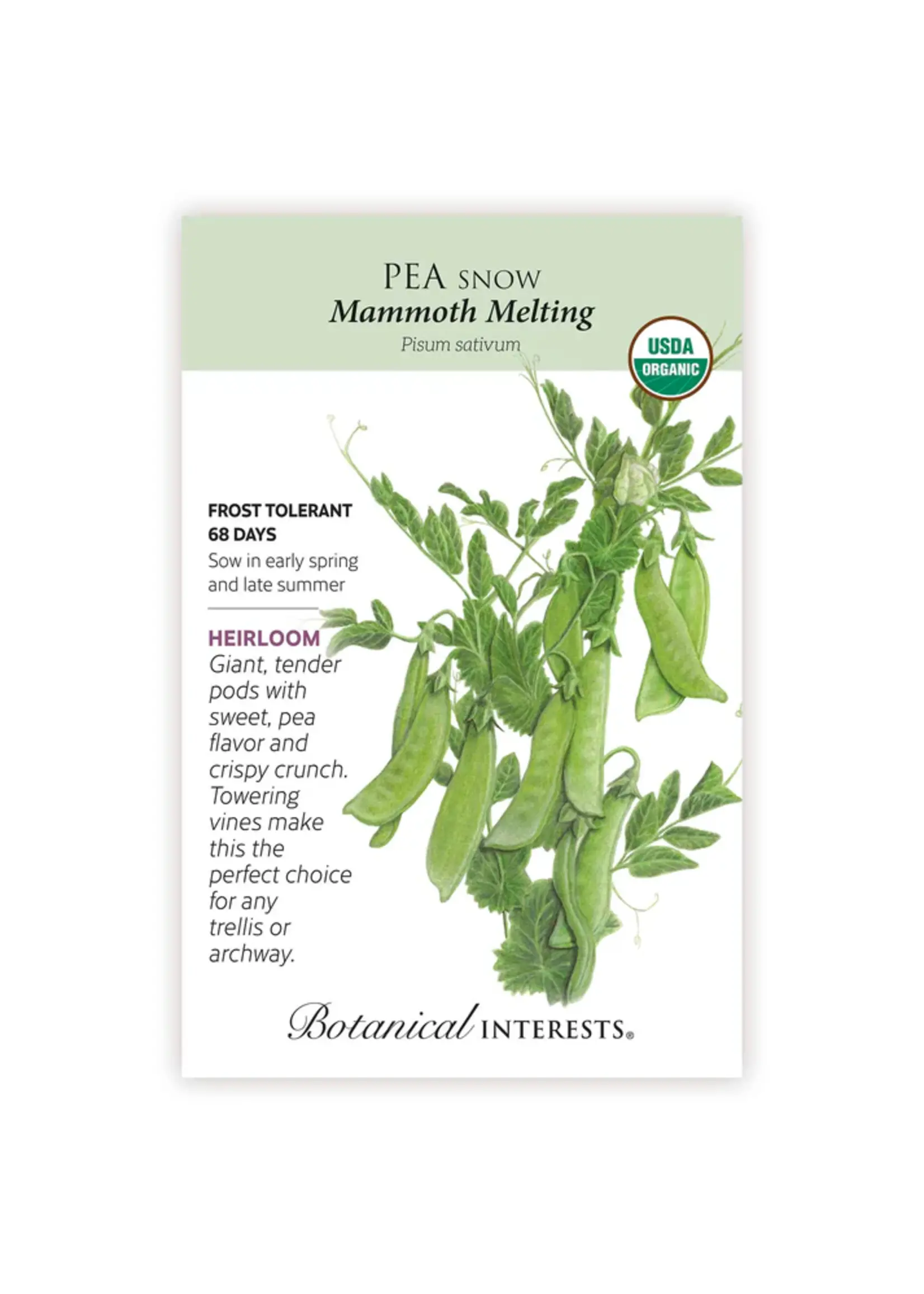 Botanical Interests Pea Snow Mammoth Melting Organic