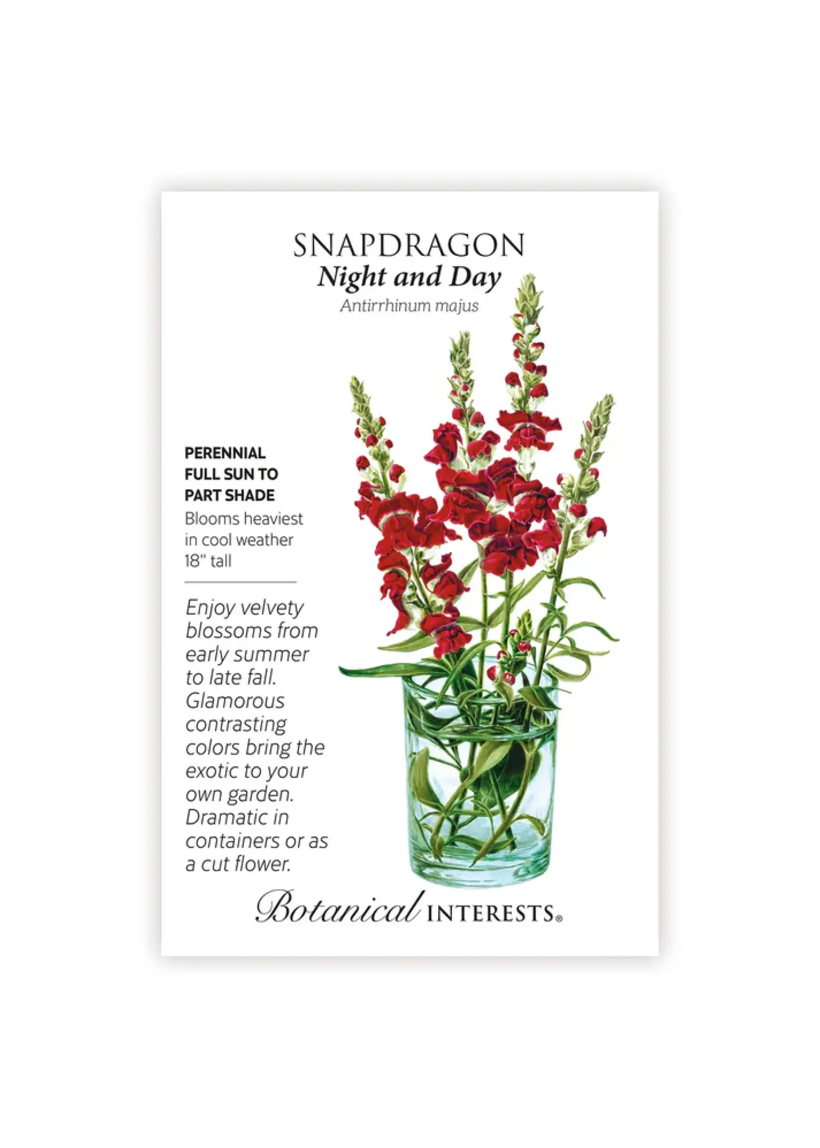 Botanical Interests Snapdragon Night and Day
