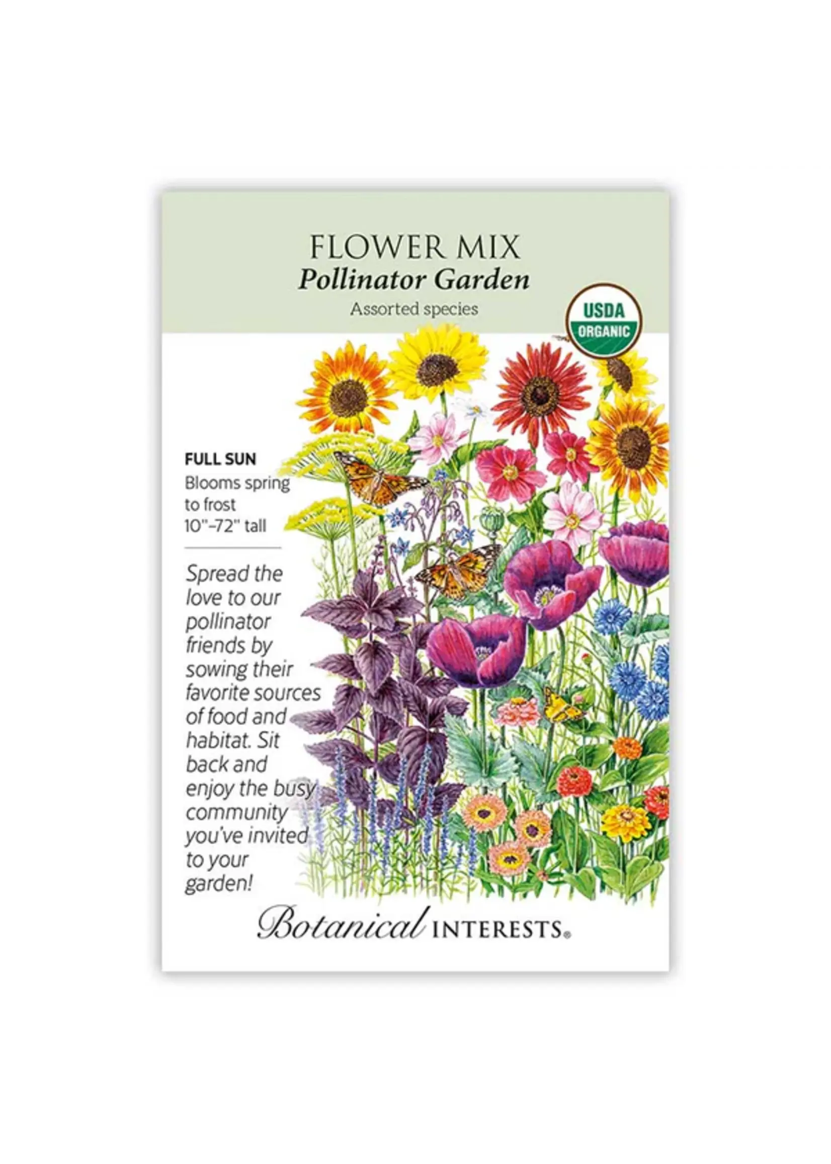 Botanical Interests Flower Mix Pollinator Garden Organic