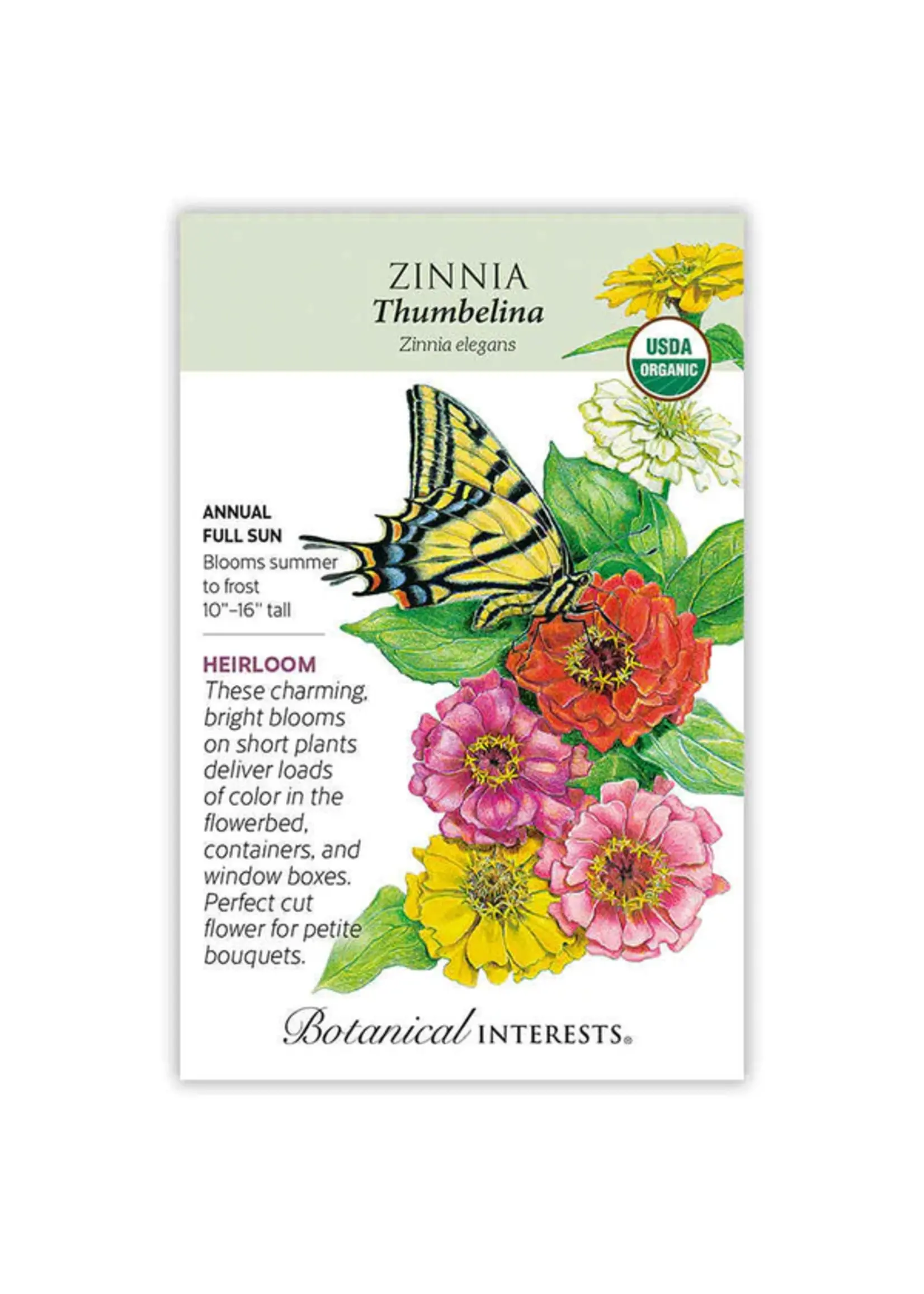 Botanical Interests Zinnia Thumbelina Organic