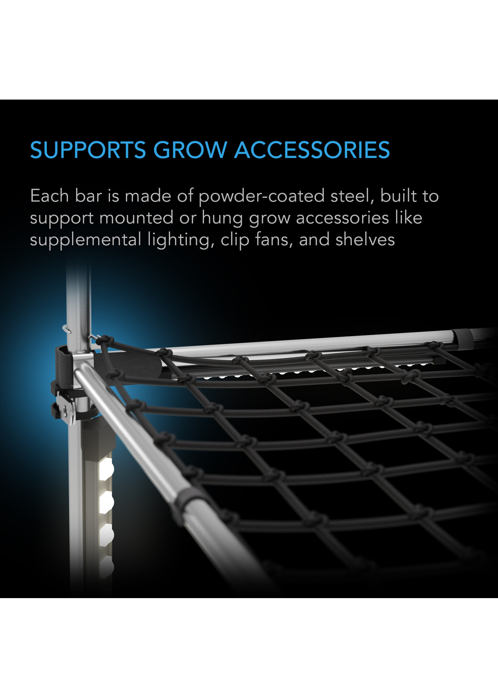 AC Infinity High Air Flow Kit 2FT x 4FT Support Mount Trellis Bars