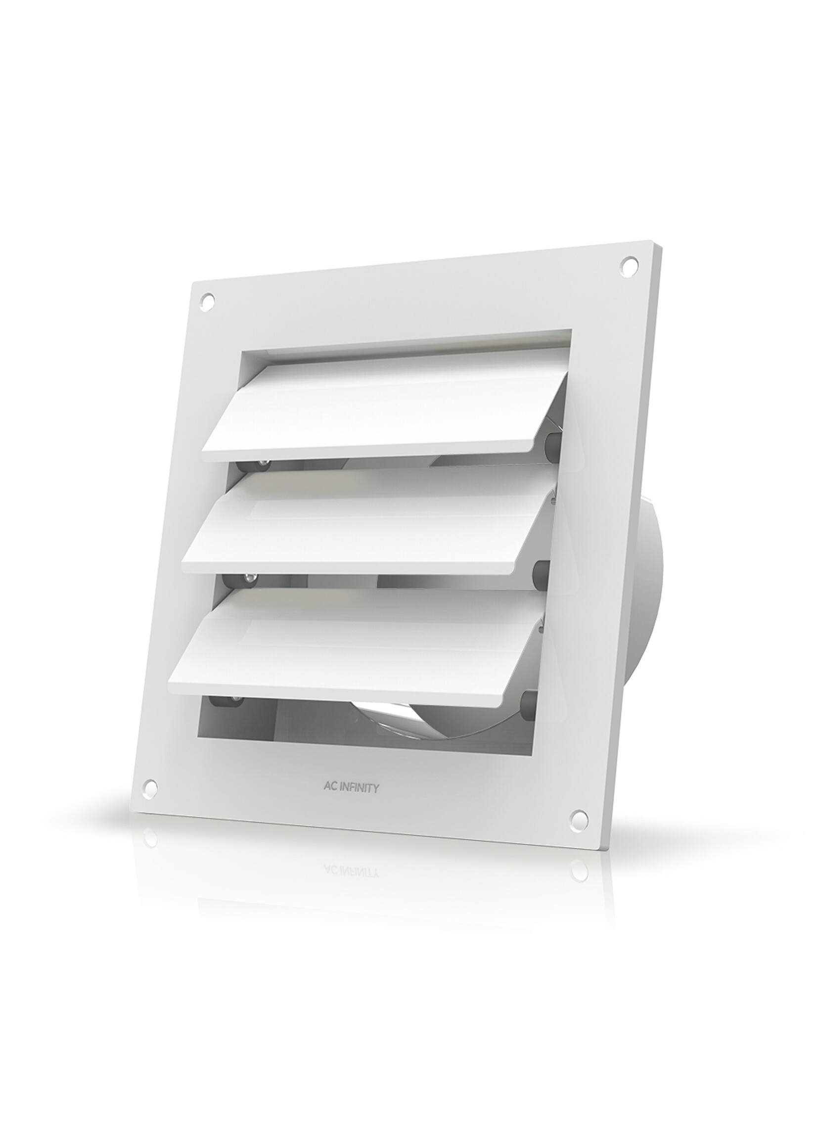 AC INFINITY Wall Mount Duct Shutter, 6-Inch, White Steel