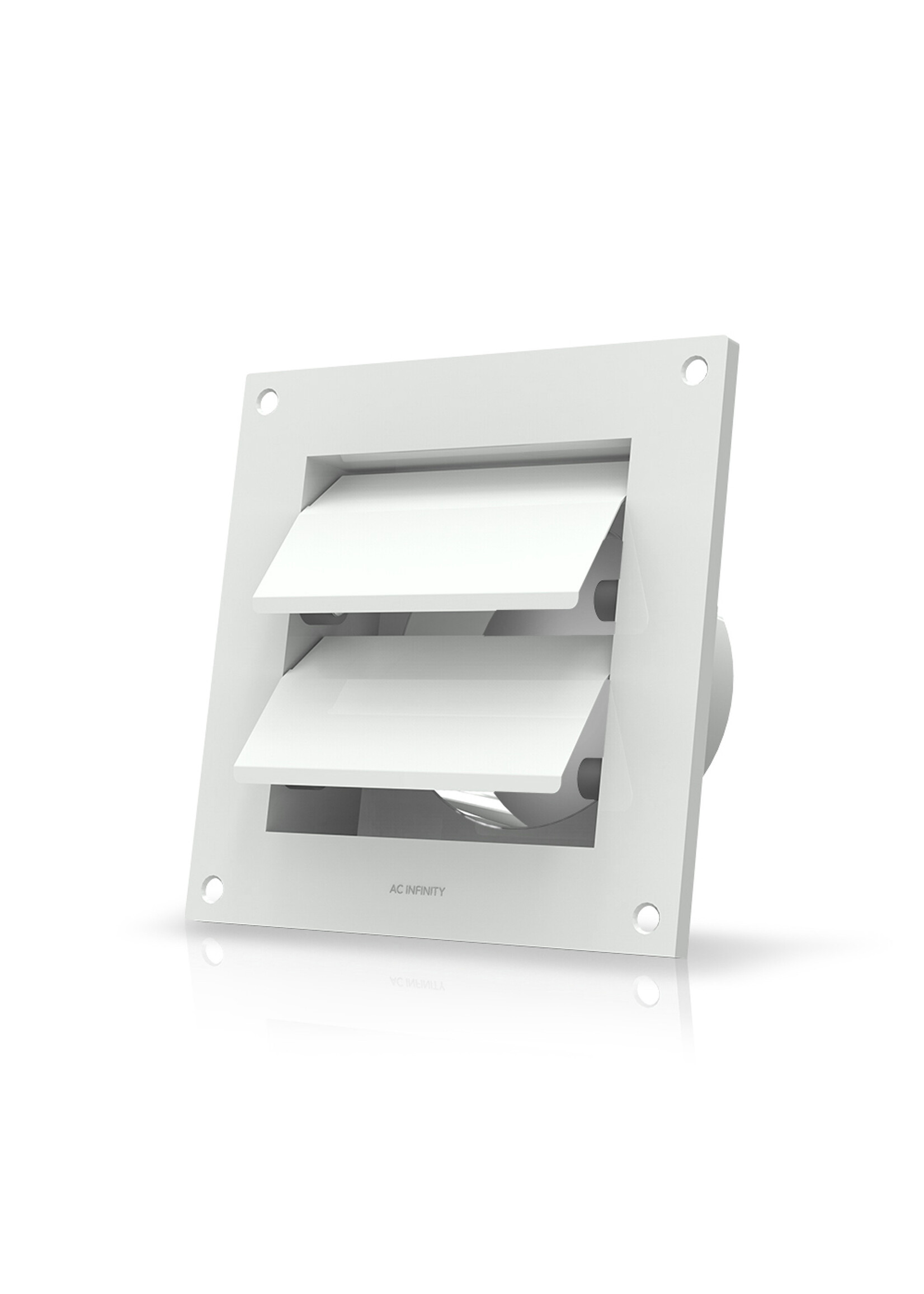 AC INFINITY Wall Mount Duct Shutter, 4-Inch, White Steel