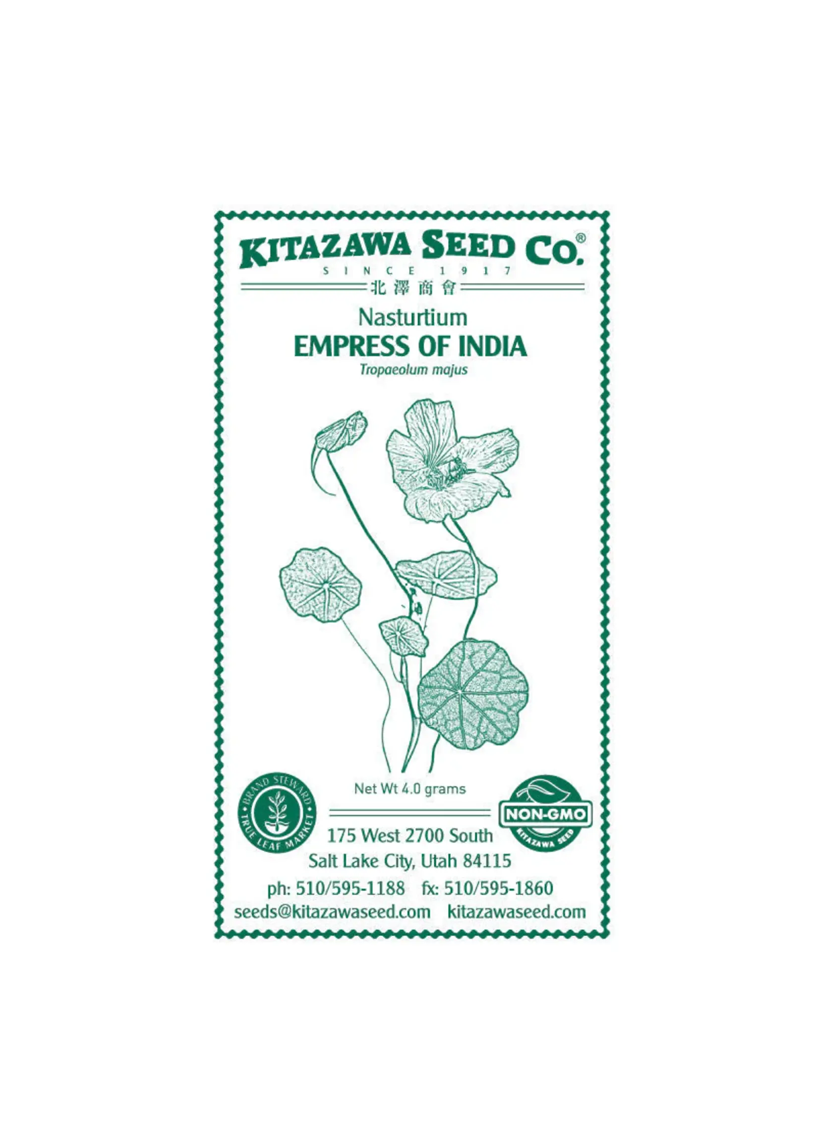 Kitazawa Seed Co. Nasturtium - Empress of India