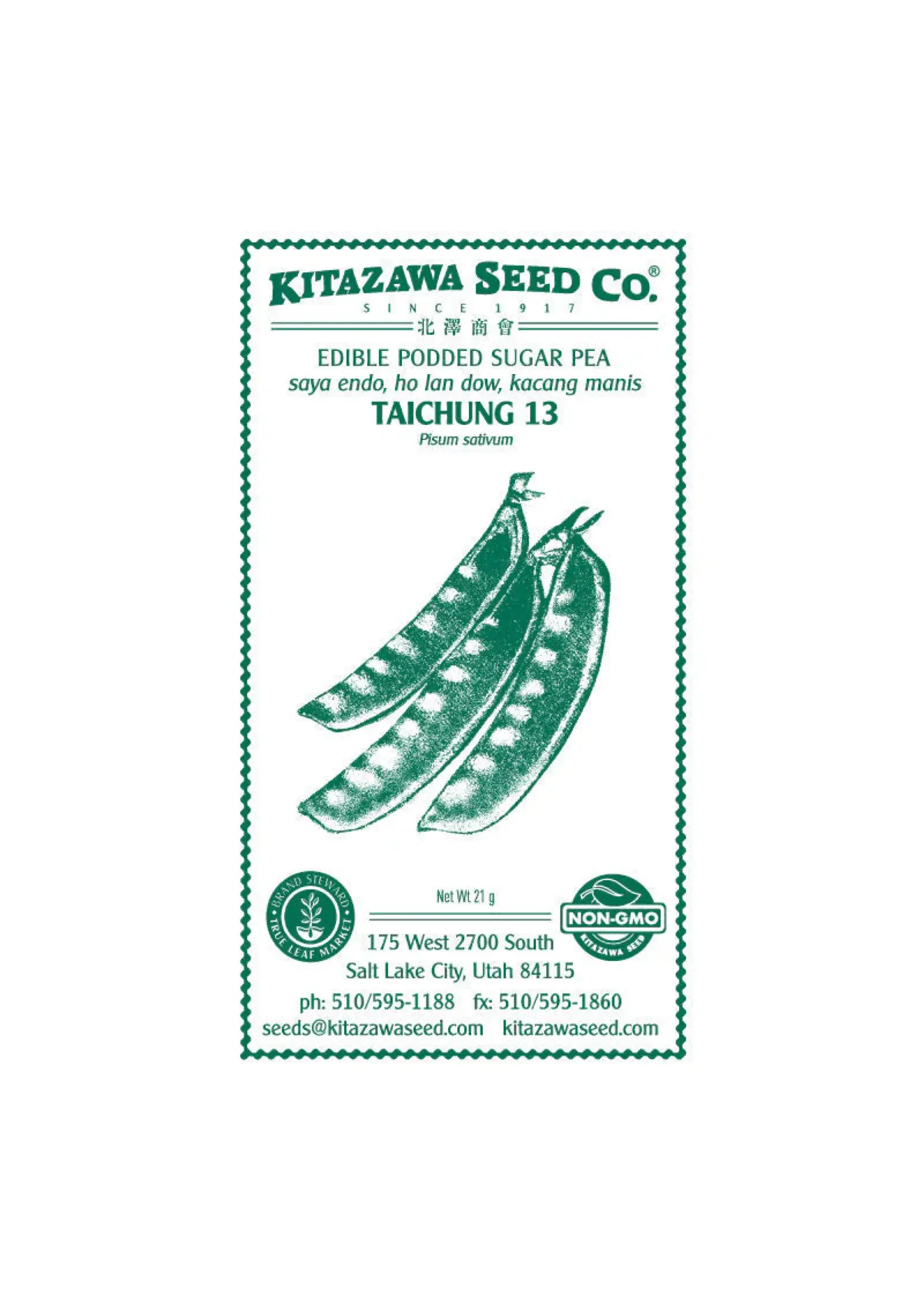 Kitazawa Seed Co. Sugar Snap Pea - Taichung 13
