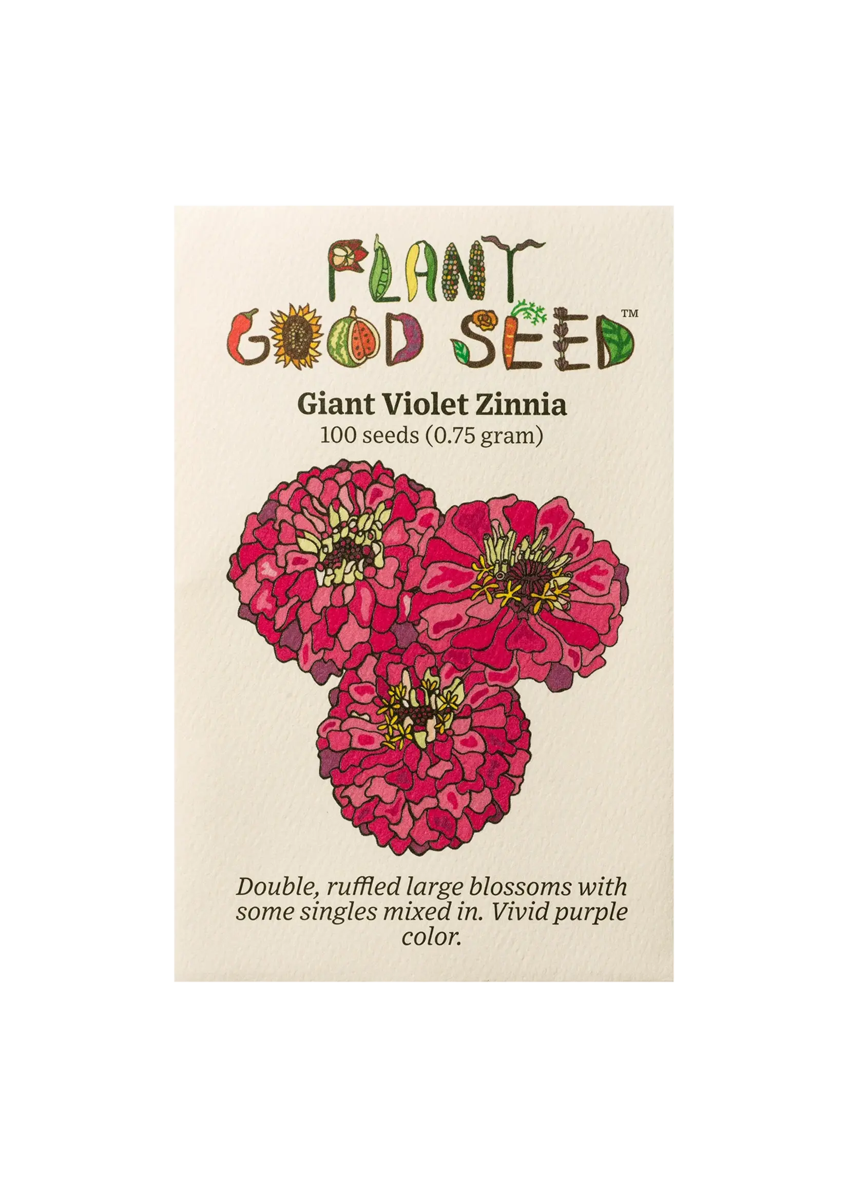 Plant Good Seed Company Zinnia - Giant Violet Organic