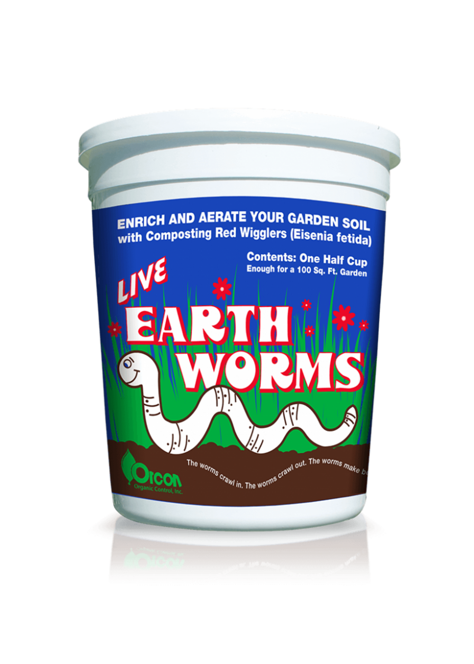 Orcon Red Wiggler Worms Composting Earthworms 150-300 Count
