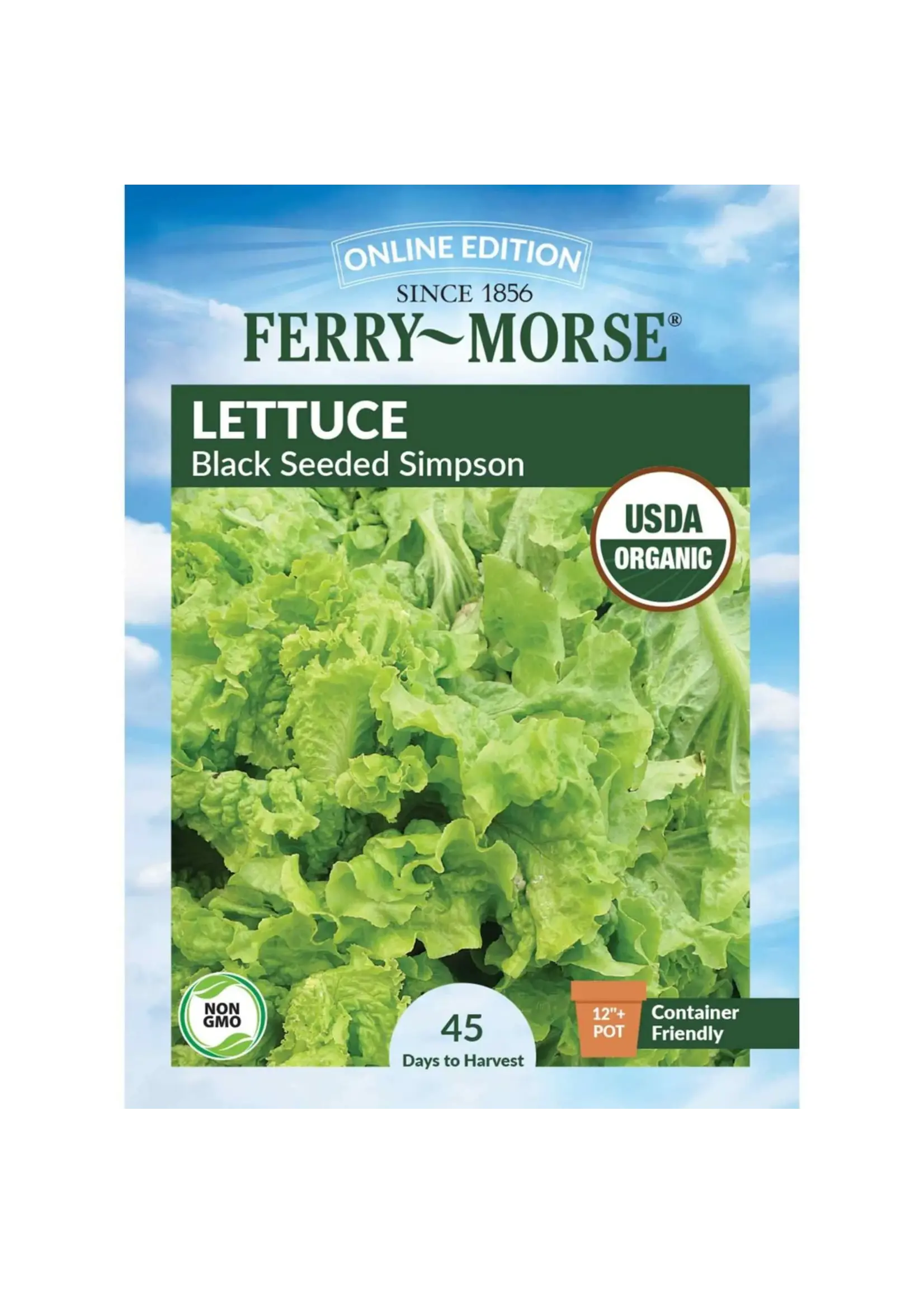 Ferry Morse Lettuce - Black Seeded Simpson Organic