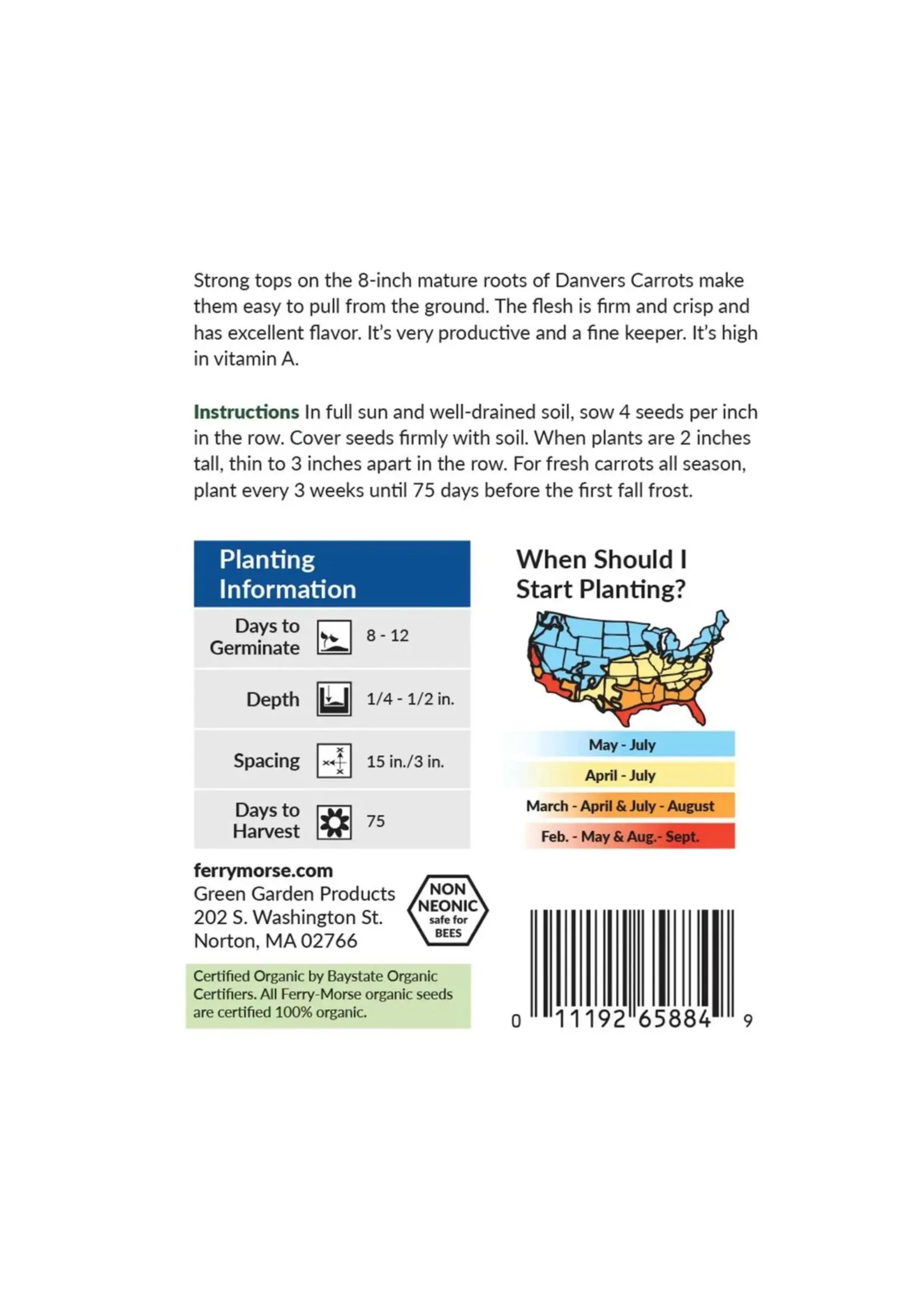 Ferry Morse Carrot - Danvers Organic