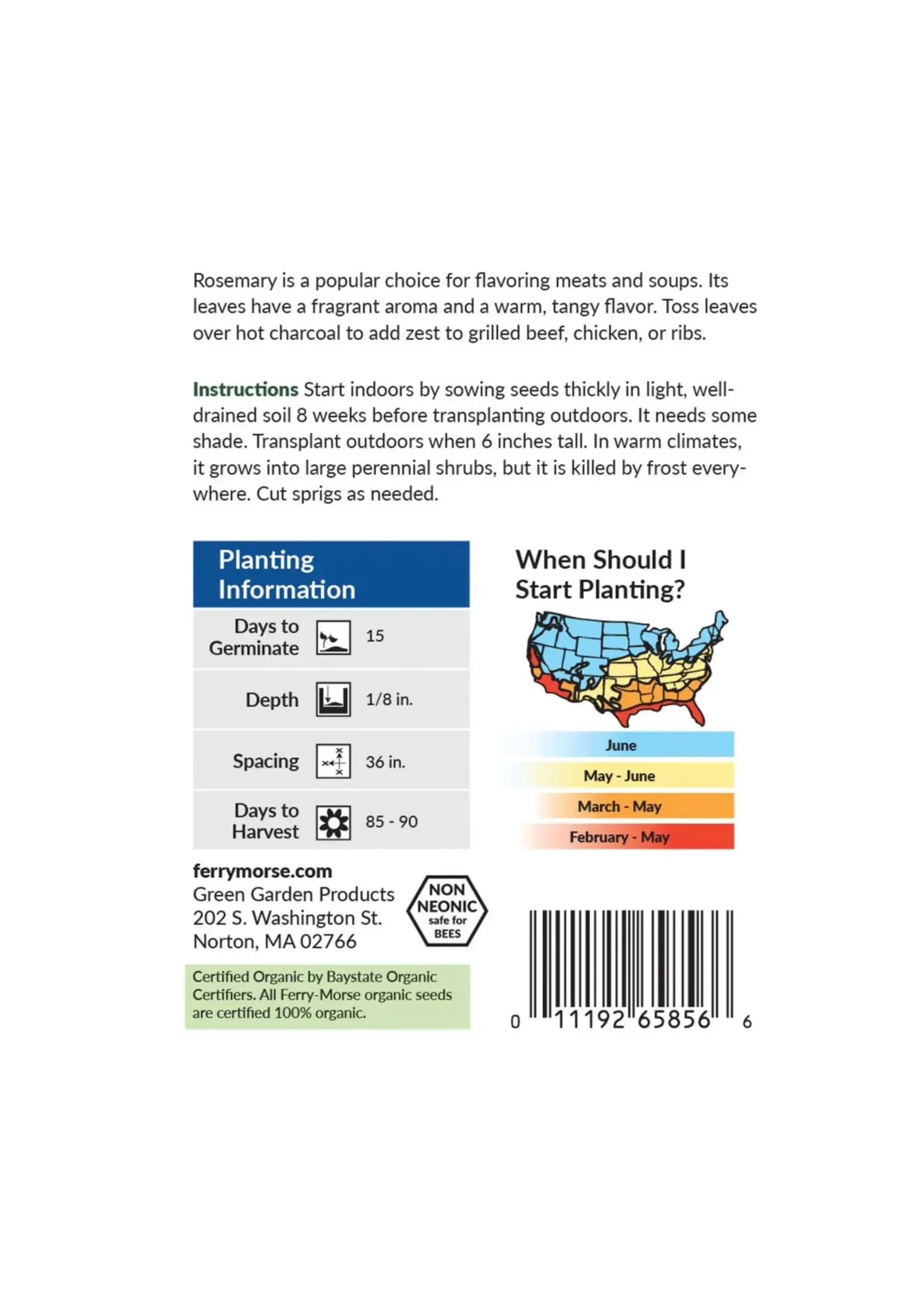 Ferry Morse Rosemary Organic