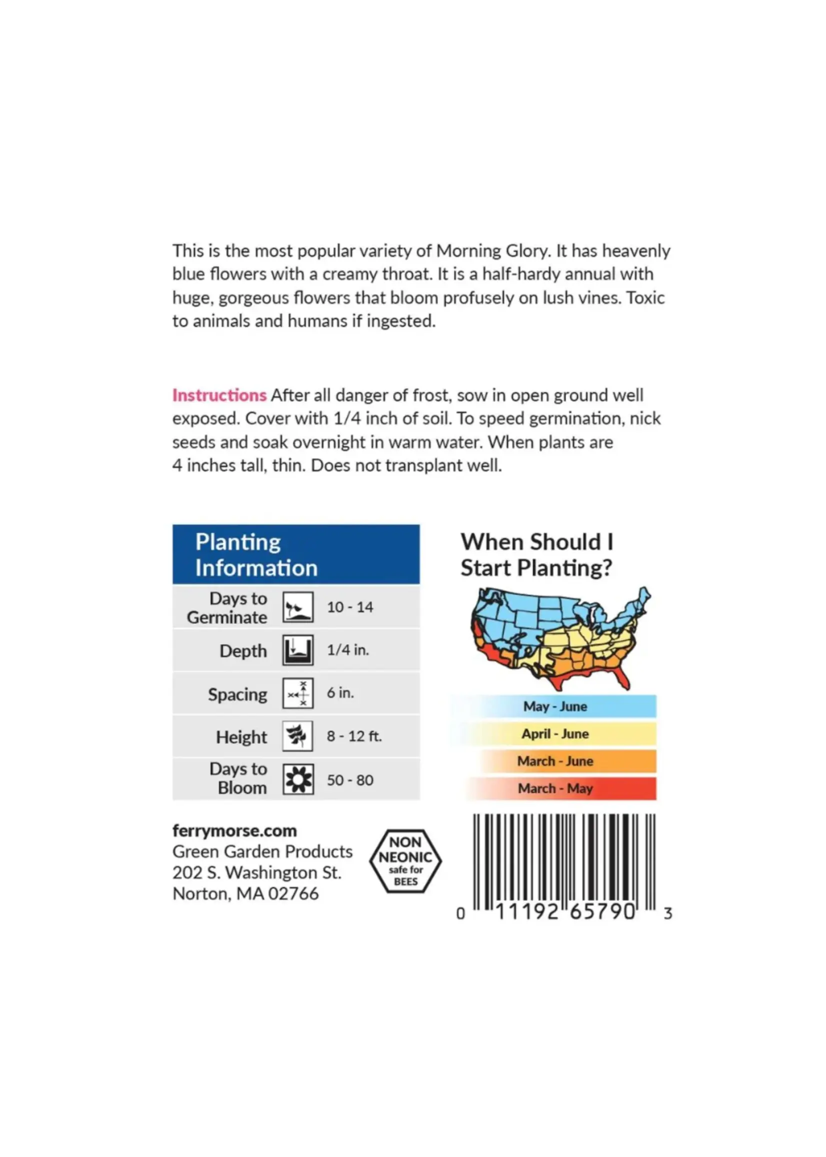 Ferry Morse Morning Glory - Heavenly Blue