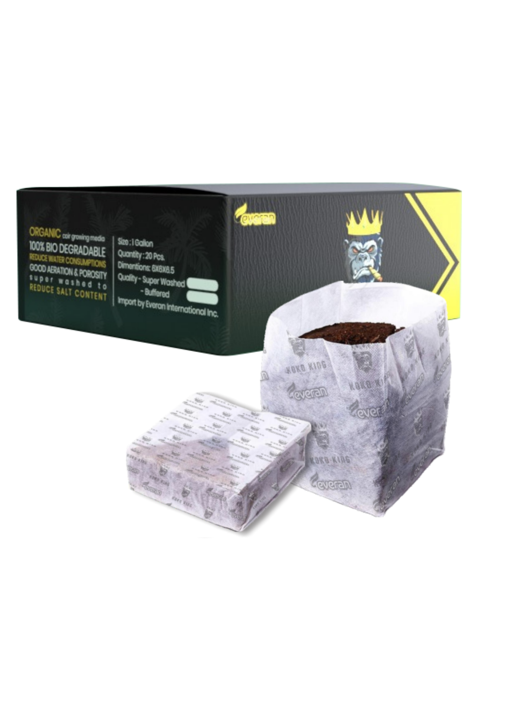 Koko King Koko King 1 Gallon Expandable Coco Fabric Bag Case of 20