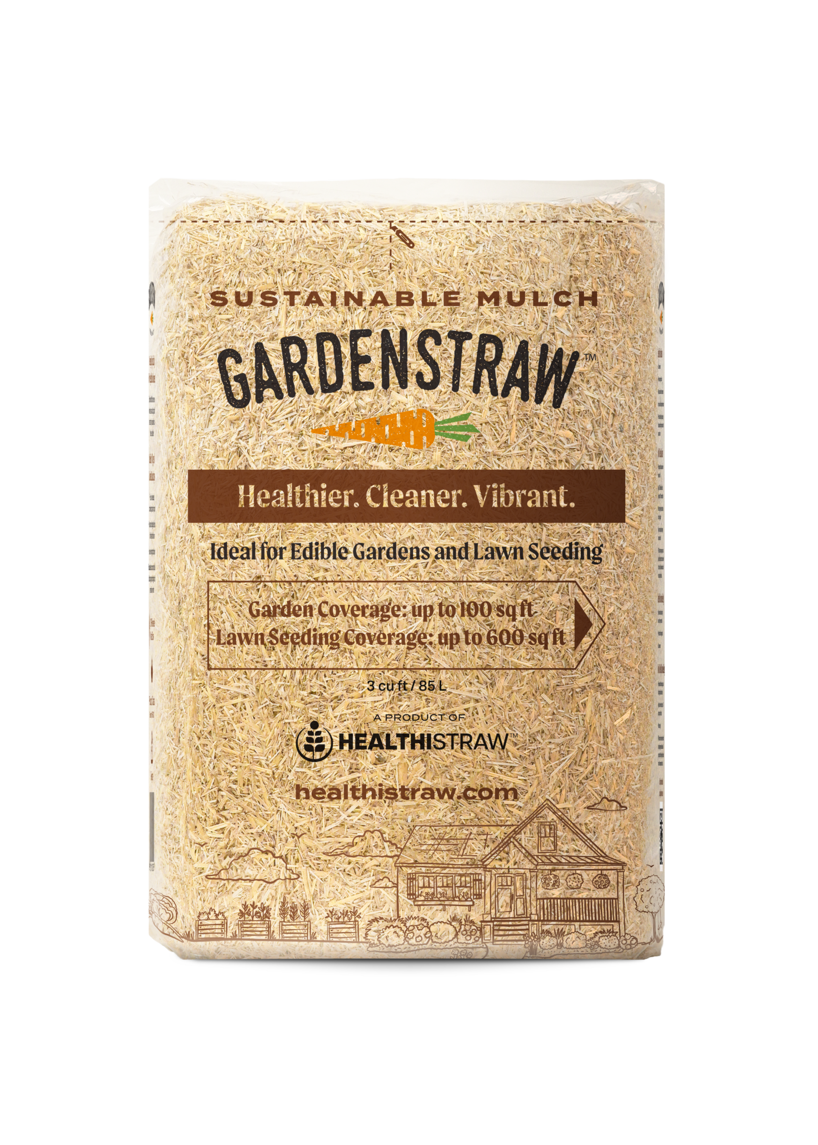 HealthiStraw HealthiStraw GardenStraw Wheat Straw Mulch - 3cu ft - Premium - Covers 100 sq ft