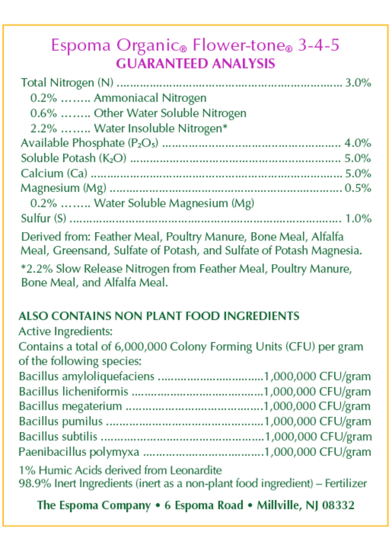 Espoma Espoma Flower-Tone Blossom Booster 3-4-5