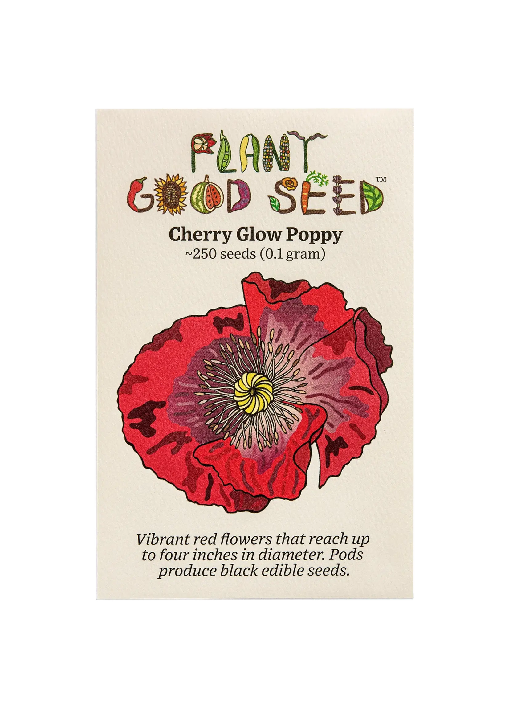 Plant Good Seed Company Poppy Cherry Glow Organic