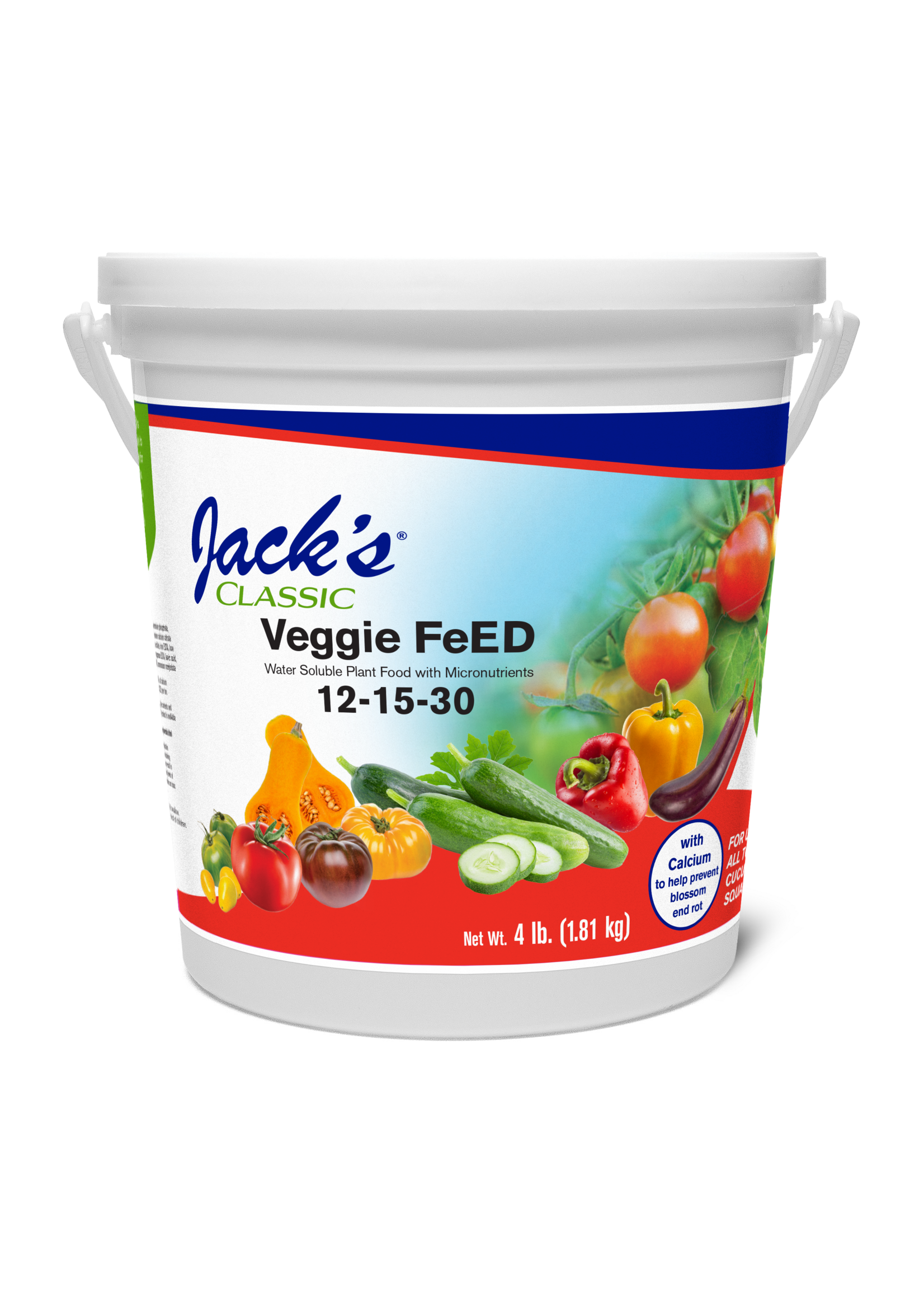 Jack's Nutrients Jacks CLASSIC Veggie FeED Soluble Plant Food 12-15-30 (4lb)