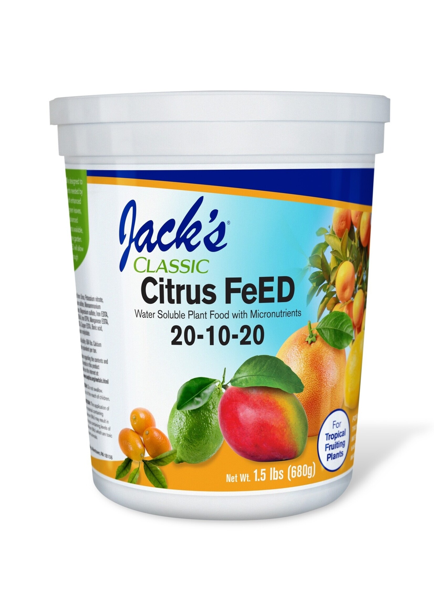 Jack's Nutrients Jacks CLASSIC Citrus FeED 20-10-20 Soluble Plant Food 1.5lb