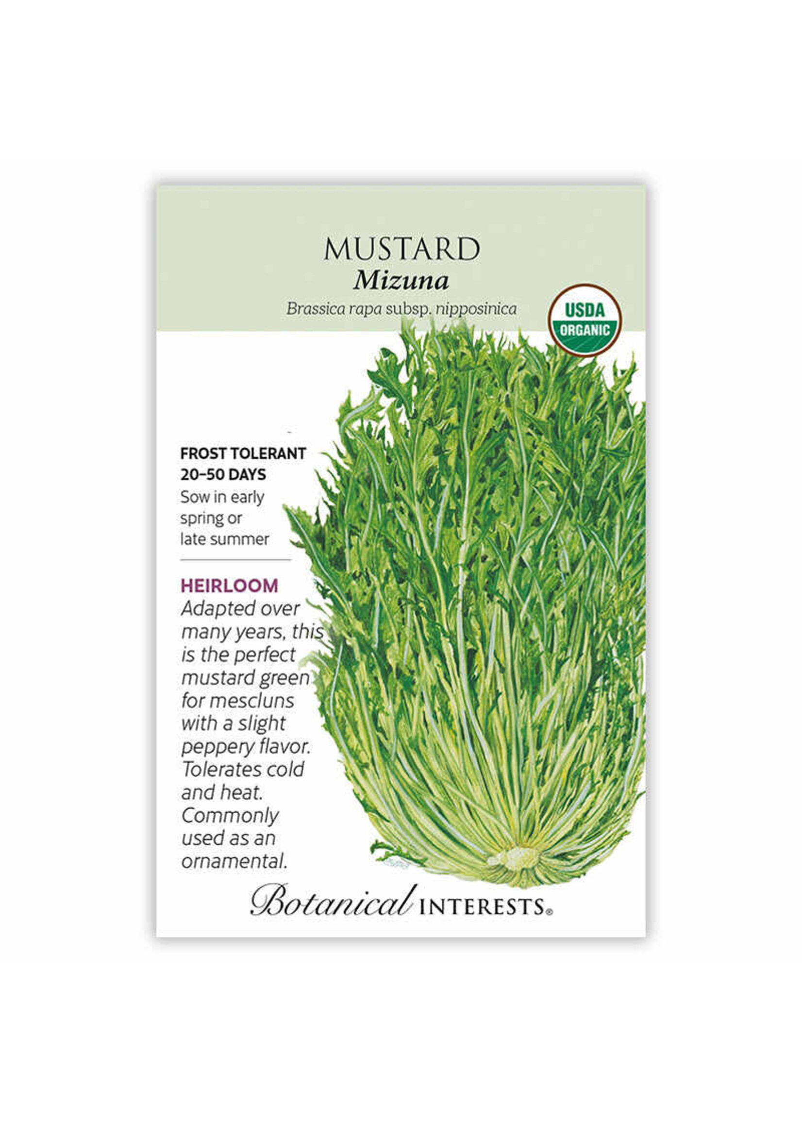 Botanical Interests Mustard Mizuna Organic