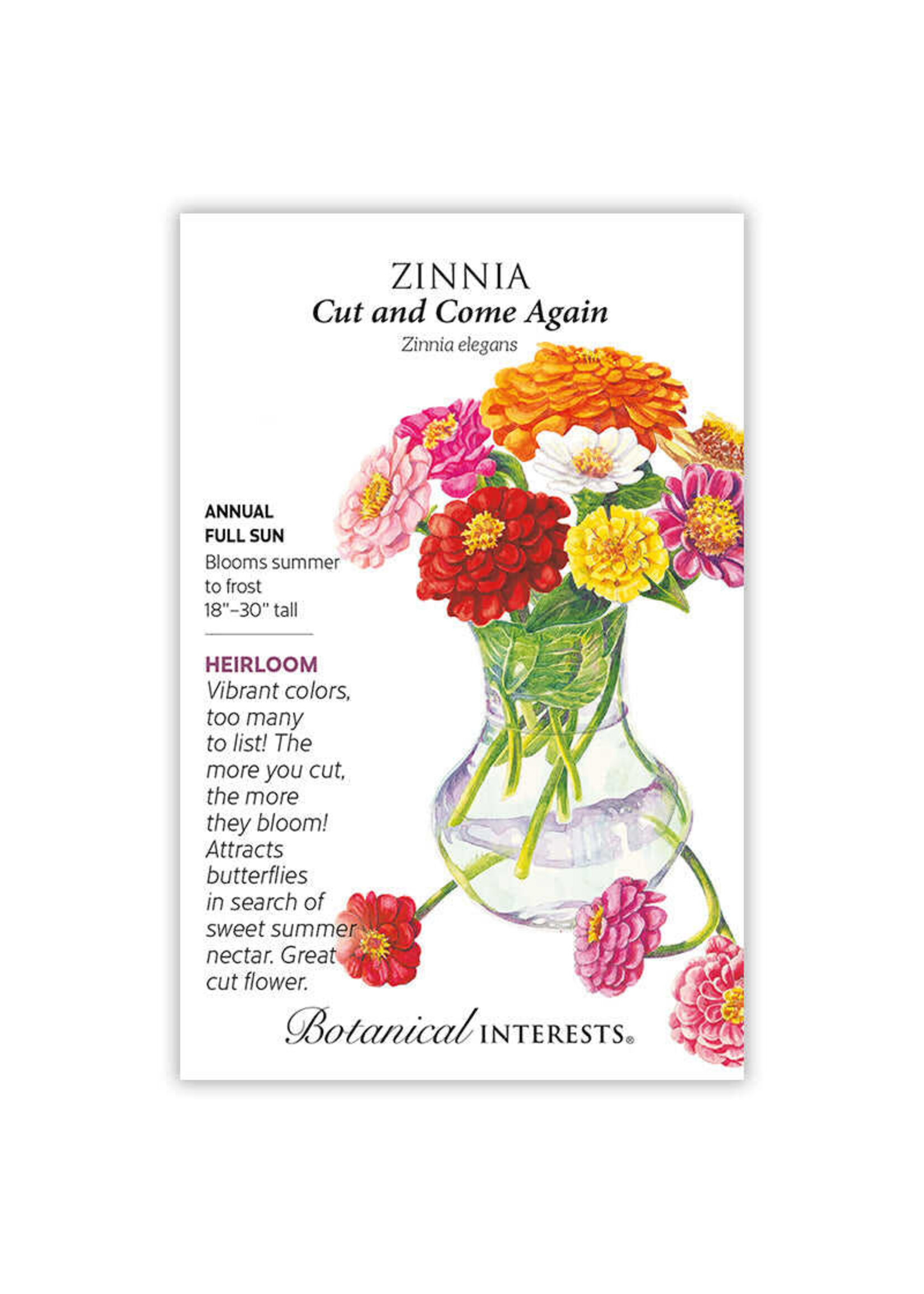 Botanical Interests Zinnia Cut and Come Again