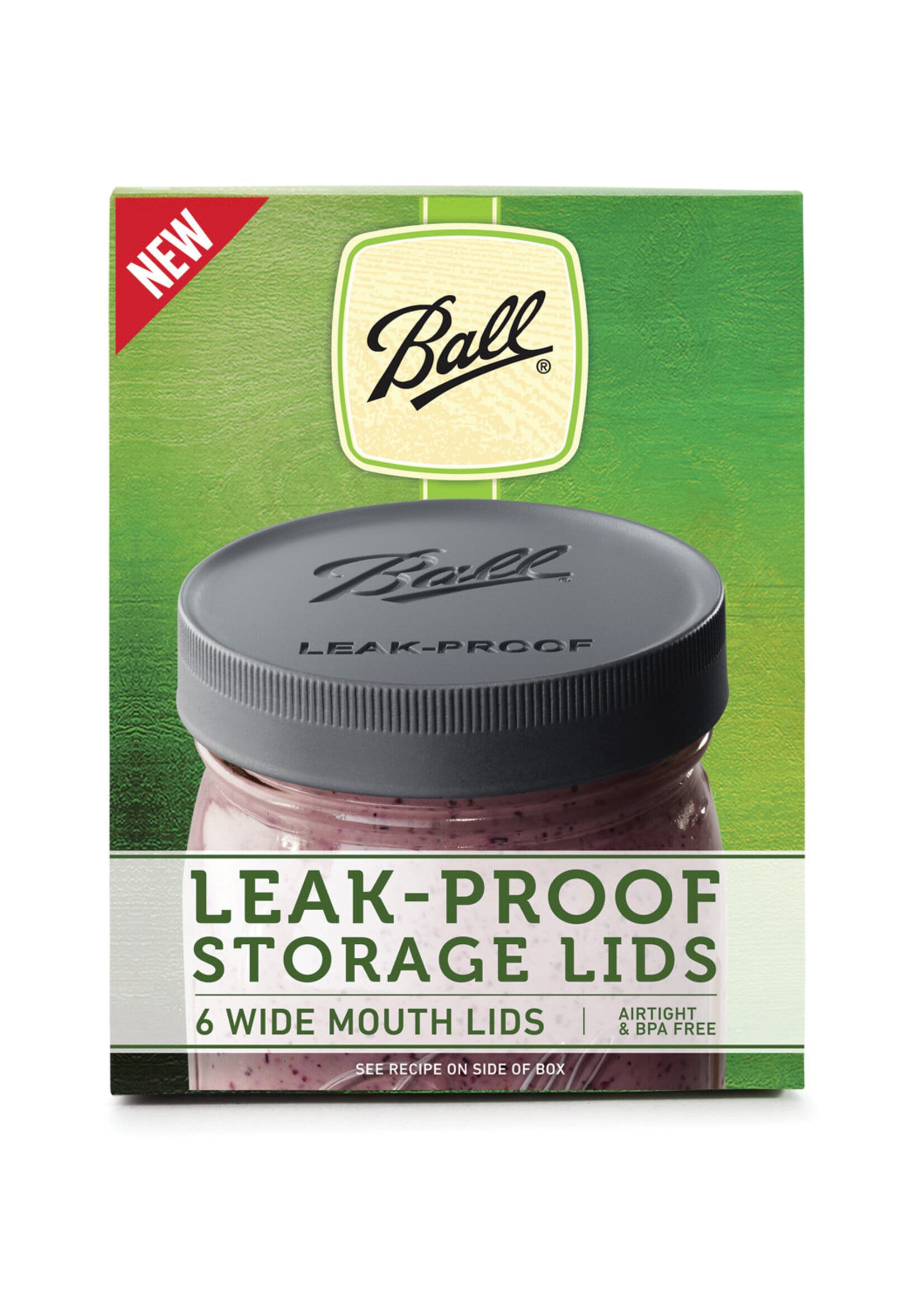 Ball Ball Leaf-Proof Lids Wide Mouth 6 Pack