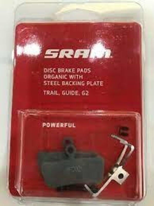 SRAM Disc Brake Pads - Organic/Steel (Powerful) - Trail/GUIDE/G2