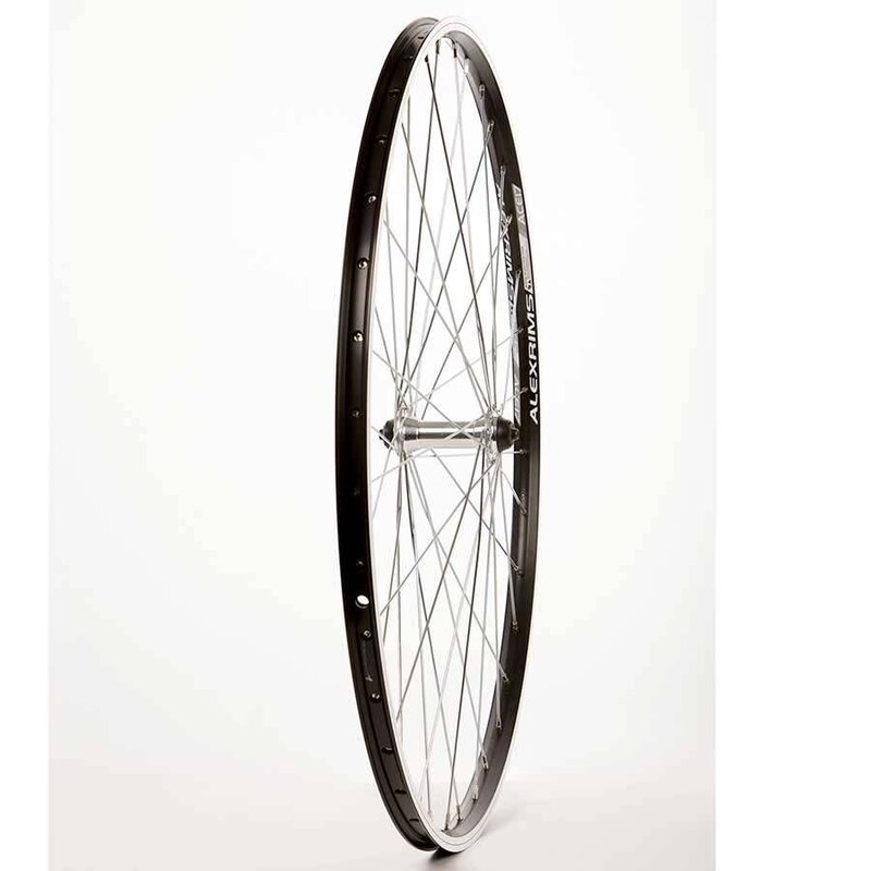 The Wheel Shop The Wheel Shop, Front Wheel, 700C, Alex ACE-17 Black, FM-21Silver, 36 Steel Spokes, QR Axle