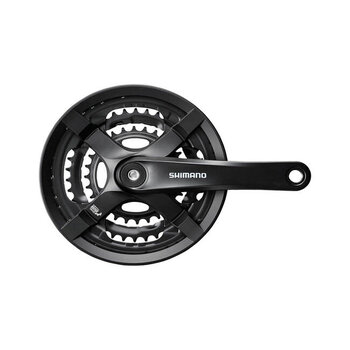 Shimano SHIMANO FRONT CHAINWHEEL, FC-TY501, FOR REAR 6/7/8-SPEED, 170MM, 42X34X24T W/CHAIN GUARD, W/CRANK FIXING BOLT, BLACK  3x8/7/6-speed