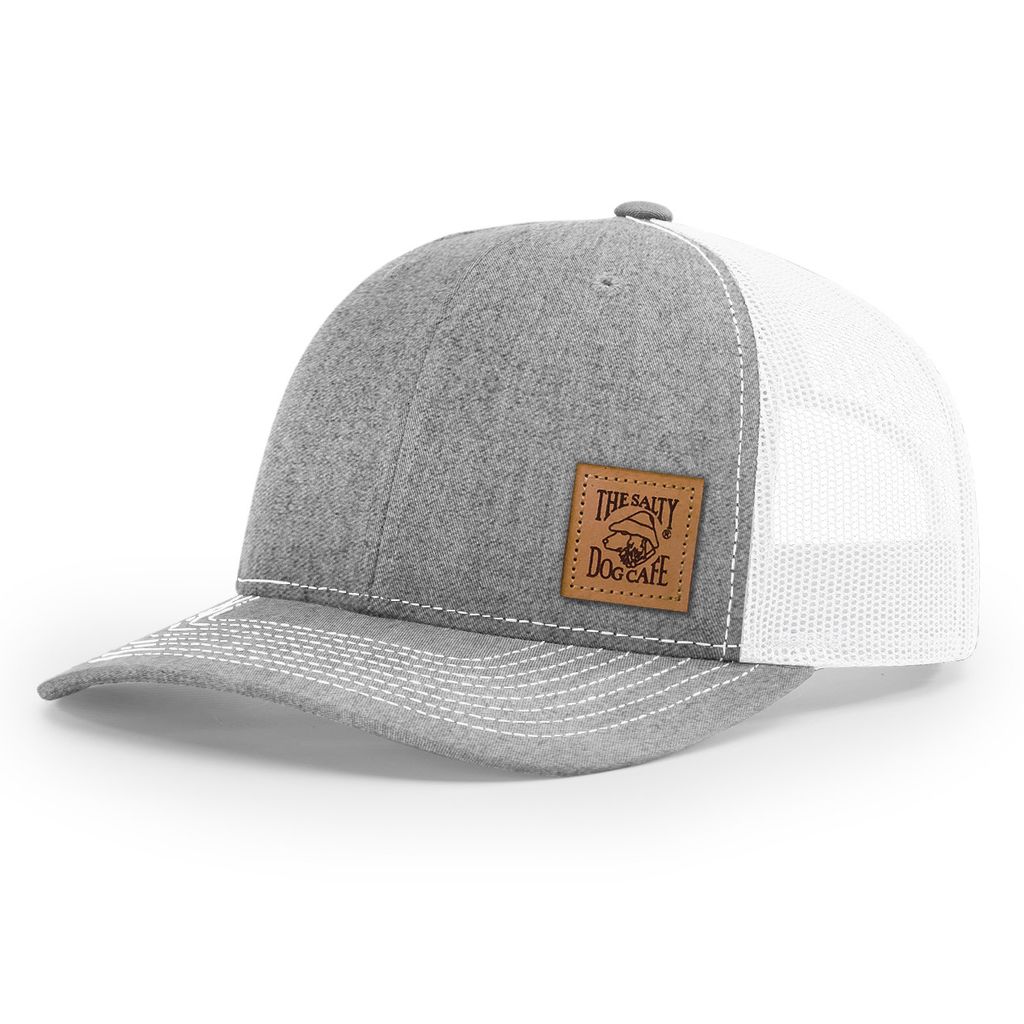 grey leather hat