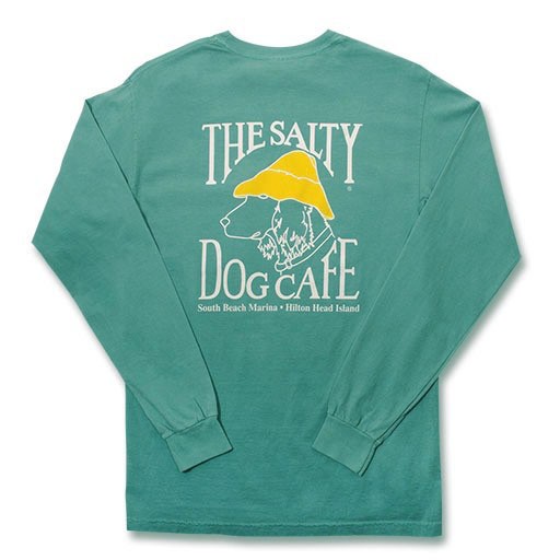 Comfort Colors Long Sleeve Pocket Tee In Sea Foam The Salty Dog Inc