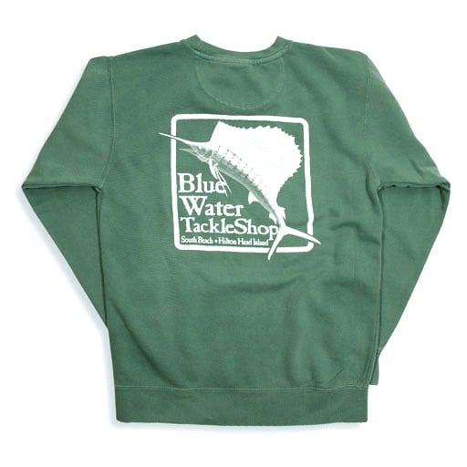 Comfort Colors Blue Water Stonewashed Sweatshirts In Light Green