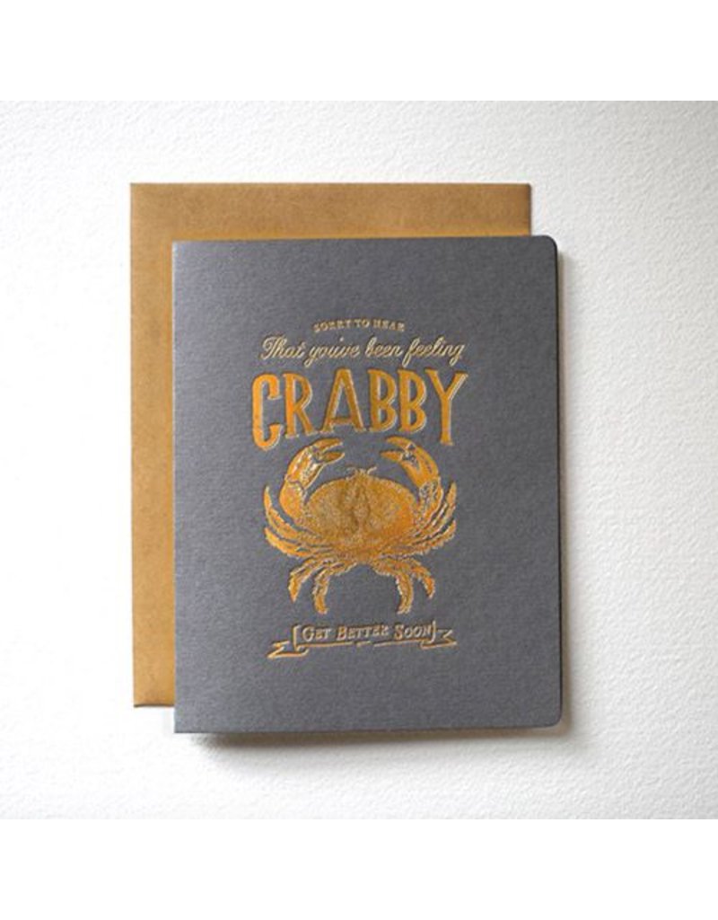 Bespoke Letter Press Bespoke Letterpress Greeting Card - Feeling Crabby