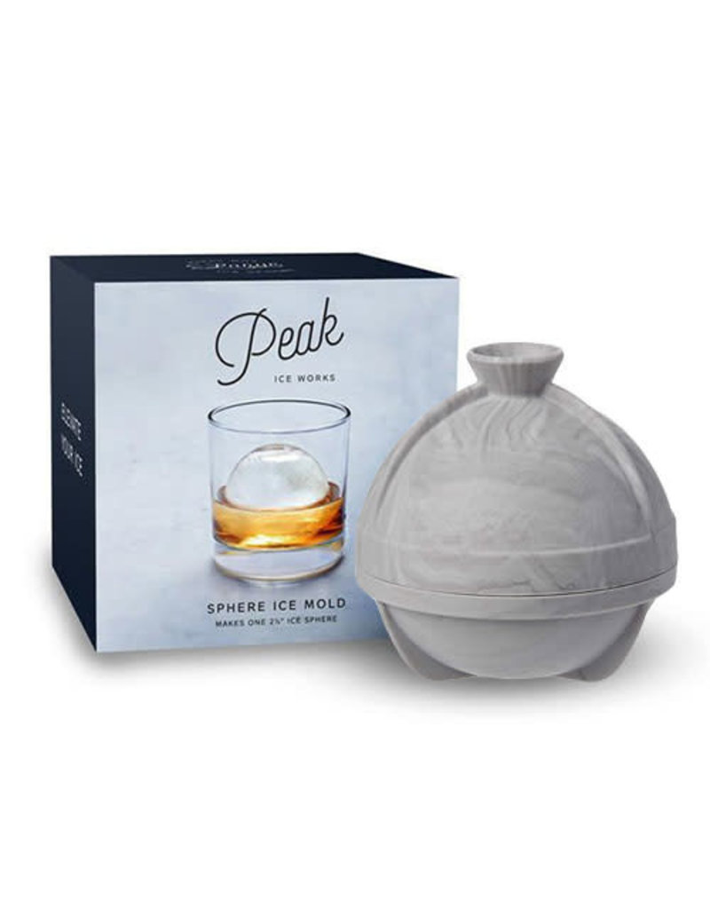 W&P Design W&P Peak Ice Works Single Sphere Ice Mold Marble White 6cm