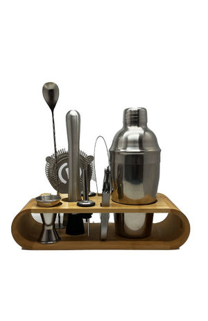 550ml Cocktail Shaker Set with Bamboo Rack
