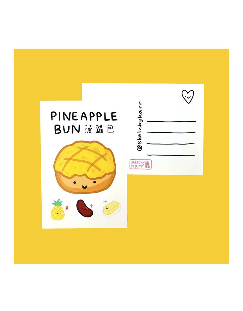 Sketchykarr Sketchykarr Pineapple Bun Postcard
